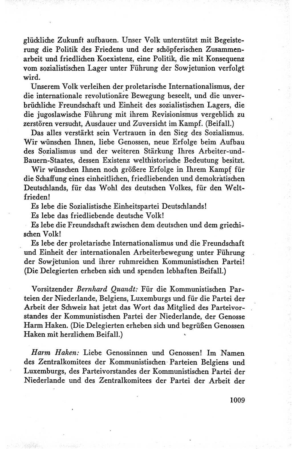 Protokoll der Verhandlungen des Ⅴ. Parteitages der Sozialistischen Einheitspartei Deutschlands (SED) [Deutsche Demokratische Republik (DDR)] 1958, Seite 1009