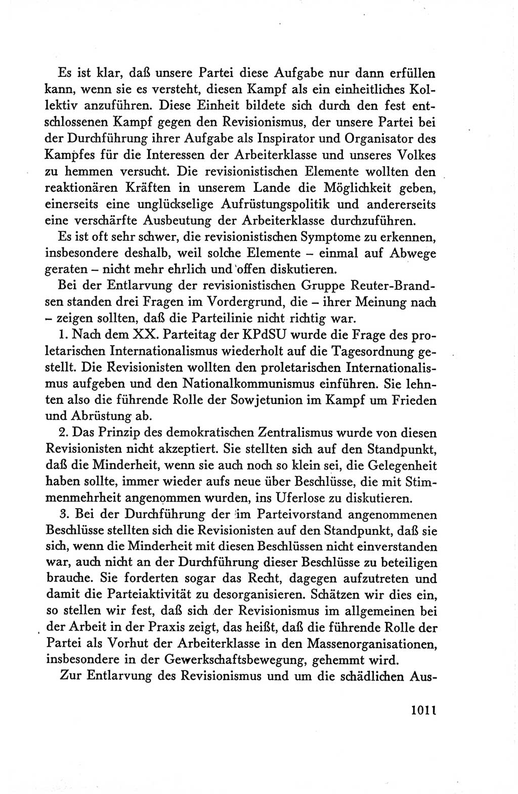 Protokoll der Verhandlungen des Ⅴ. Parteitages der Sozialistischen Einheitspartei Deutschlands (SED) [Deutsche Demokratische Republik (DDR)] 1958, Seite 1011