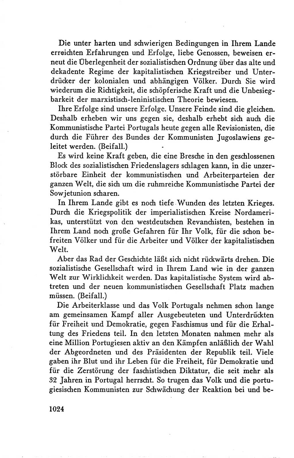 Protokoll der Verhandlungen des Ⅴ. Parteitages der Sozialistischen Einheitspartei Deutschlands (SED) [Deutsche Demokratische Republik (DDR)] 1958, Seite 1024