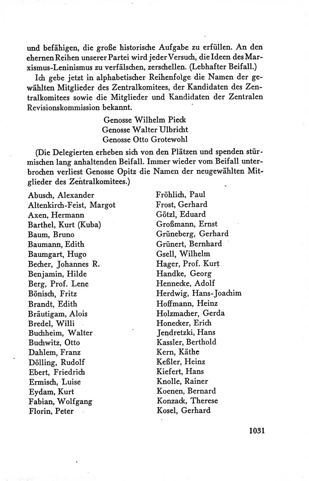 Protokoll der Verhandlungen des Ⅴ. Parteitages der Sozialistischen Einheitspartei Deutschlands (SED) [Deutsche Demokratische Republik (DDR)] 1958, Seite 1031