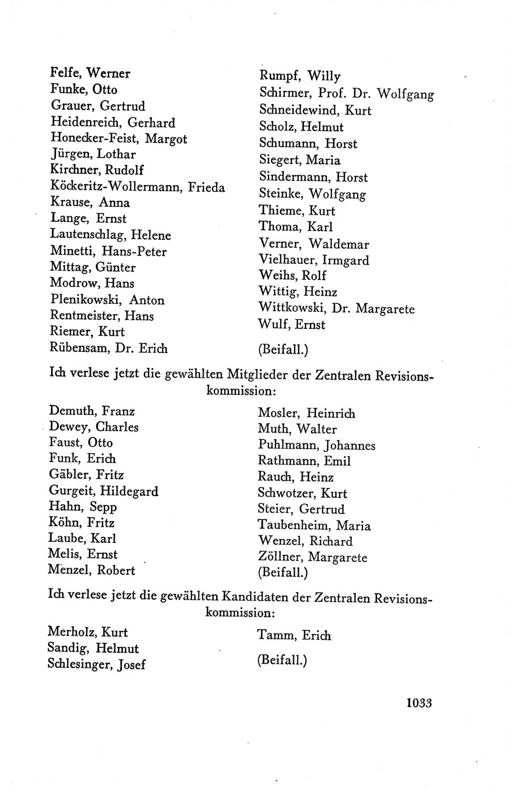 Protokoll der Verhandlungen des Ⅴ. Parteitages der Sozialistischen Einheitspartei Deutschlands (SED) [Deutsche Demokratische Republik (DDR)] 1958, Seite 1033