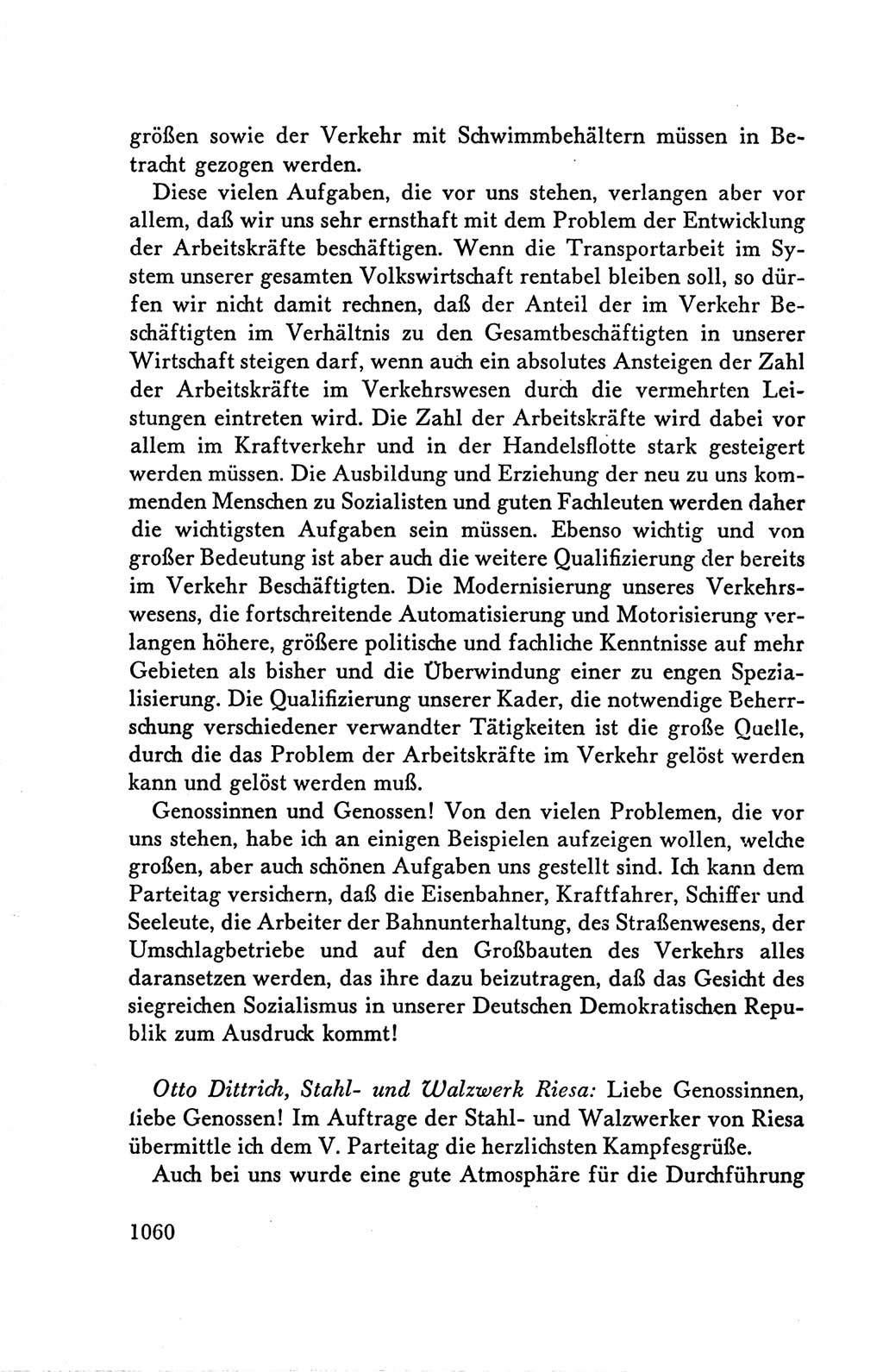 Protokoll der Verhandlungen des Ⅴ. Parteitages der Sozialistischen Einheitspartei Deutschlands (SED) [Deutsche Demokratische Republik (DDR)] 1958, Seite 1060