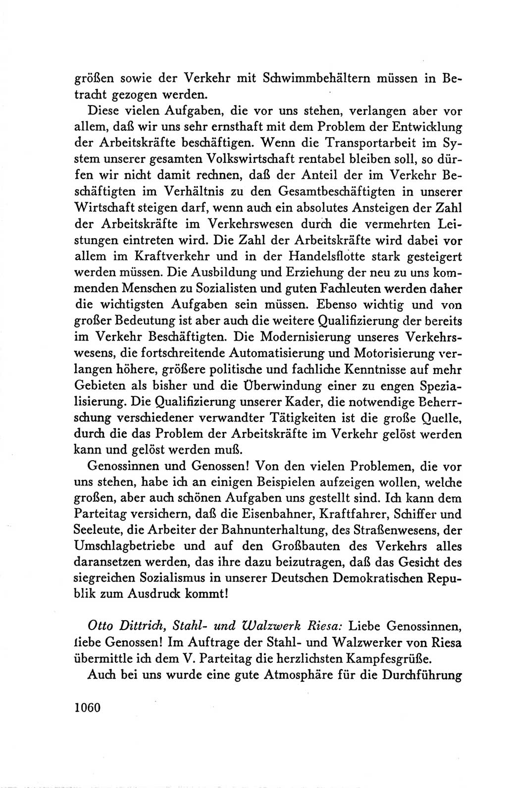 Protokoll der Verhandlungen des Ⅴ. Parteitages der Sozialistischen Einheitspartei Deutschlands (SED) [Deutsche Demokratische Republik (DDR)] 1958, Seite 1060
