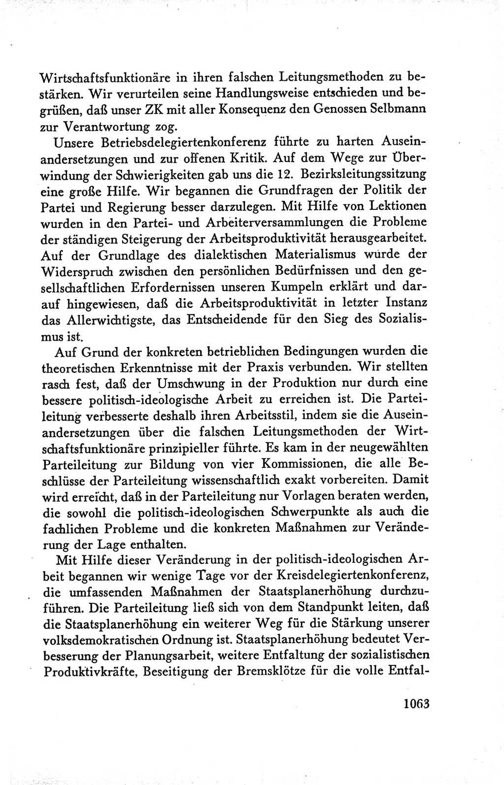 Protokoll der Verhandlungen des Ⅴ. Parteitages der Sozialistischen Einheitspartei Deutschlands (SED) [Deutsche Demokratische Republik (DDR)] 1958, Seite 1063