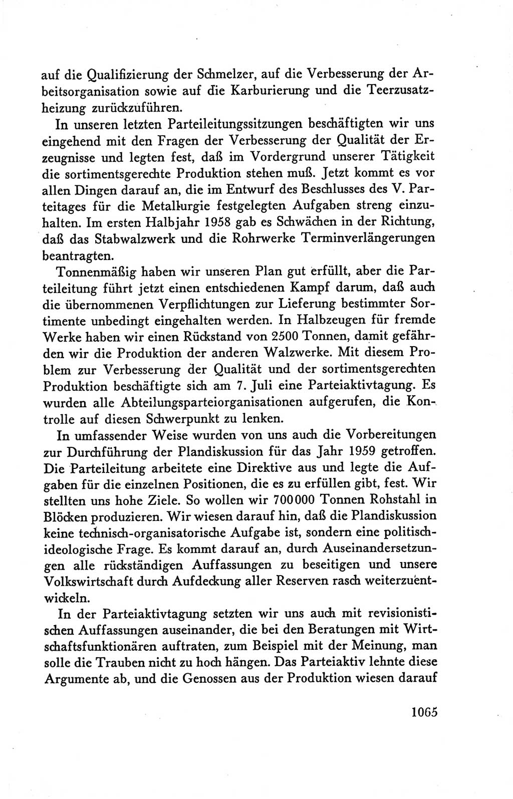 Protokoll der Verhandlungen des Ⅴ. Parteitages der Sozialistischen Einheitspartei Deutschlands (SED) [Deutsche Demokratische Republik (DDR)] 1958, Seite 1065