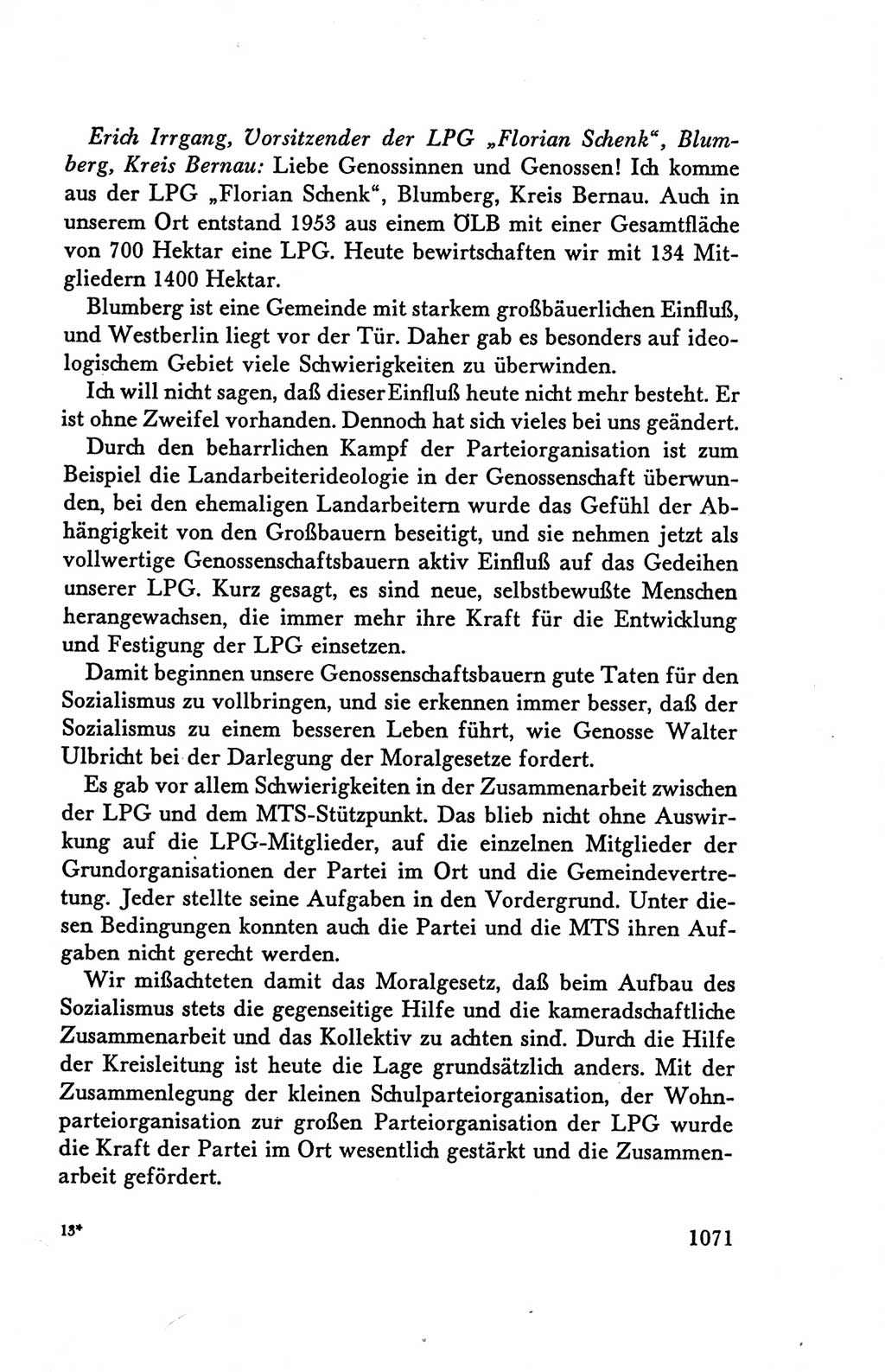 Protokoll der Verhandlungen des Ⅴ. Parteitages der Sozialistischen Einheitspartei Deutschlands (SED) [Deutsche Demokratische Republik (DDR)] 1958, Seite 1071
