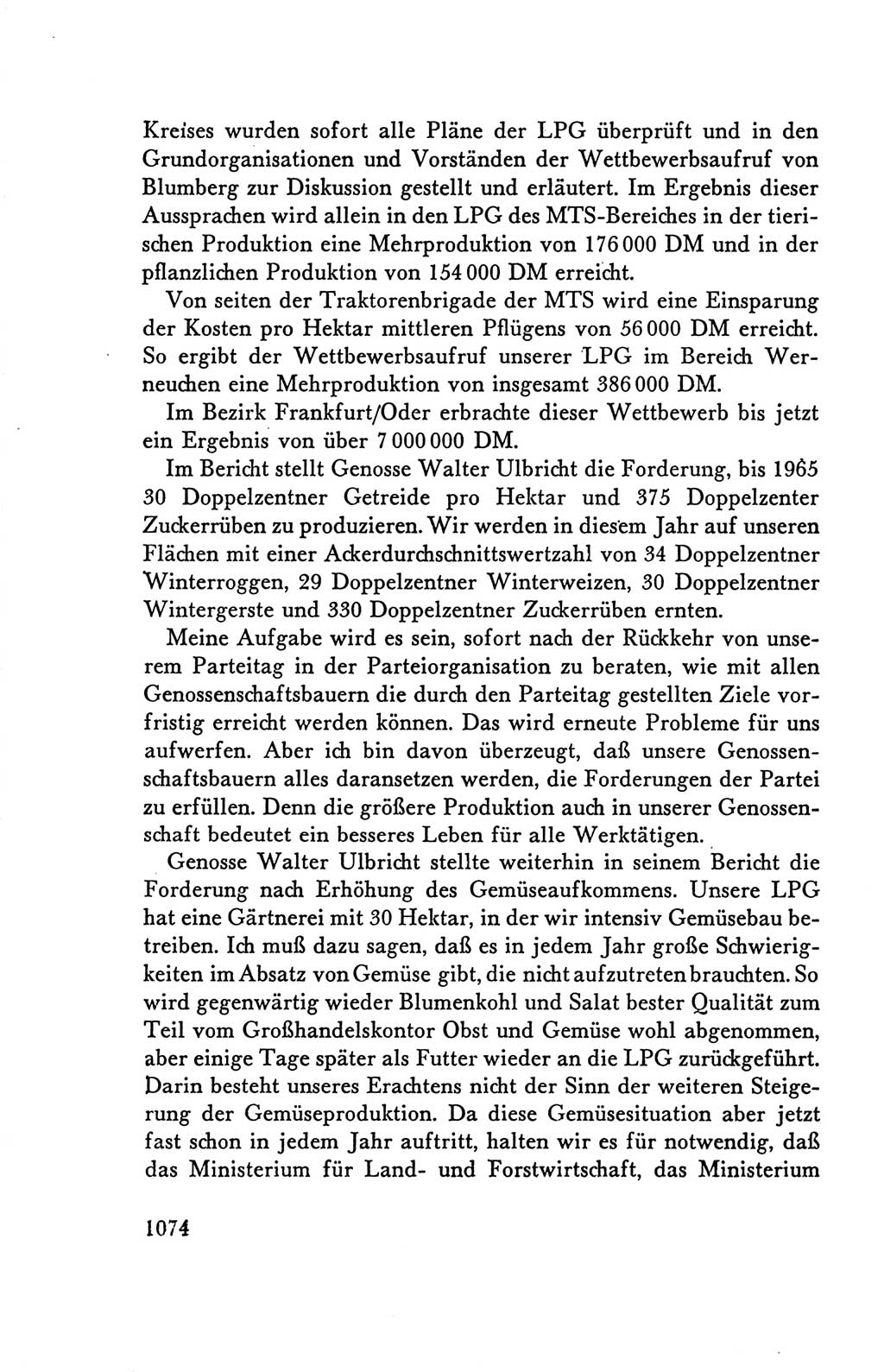 Protokoll der Verhandlungen des Ⅴ. Parteitages der Sozialistischen Einheitspartei Deutschlands (SED) [Deutsche Demokratische Republik (DDR)] 1958, Seite 1074