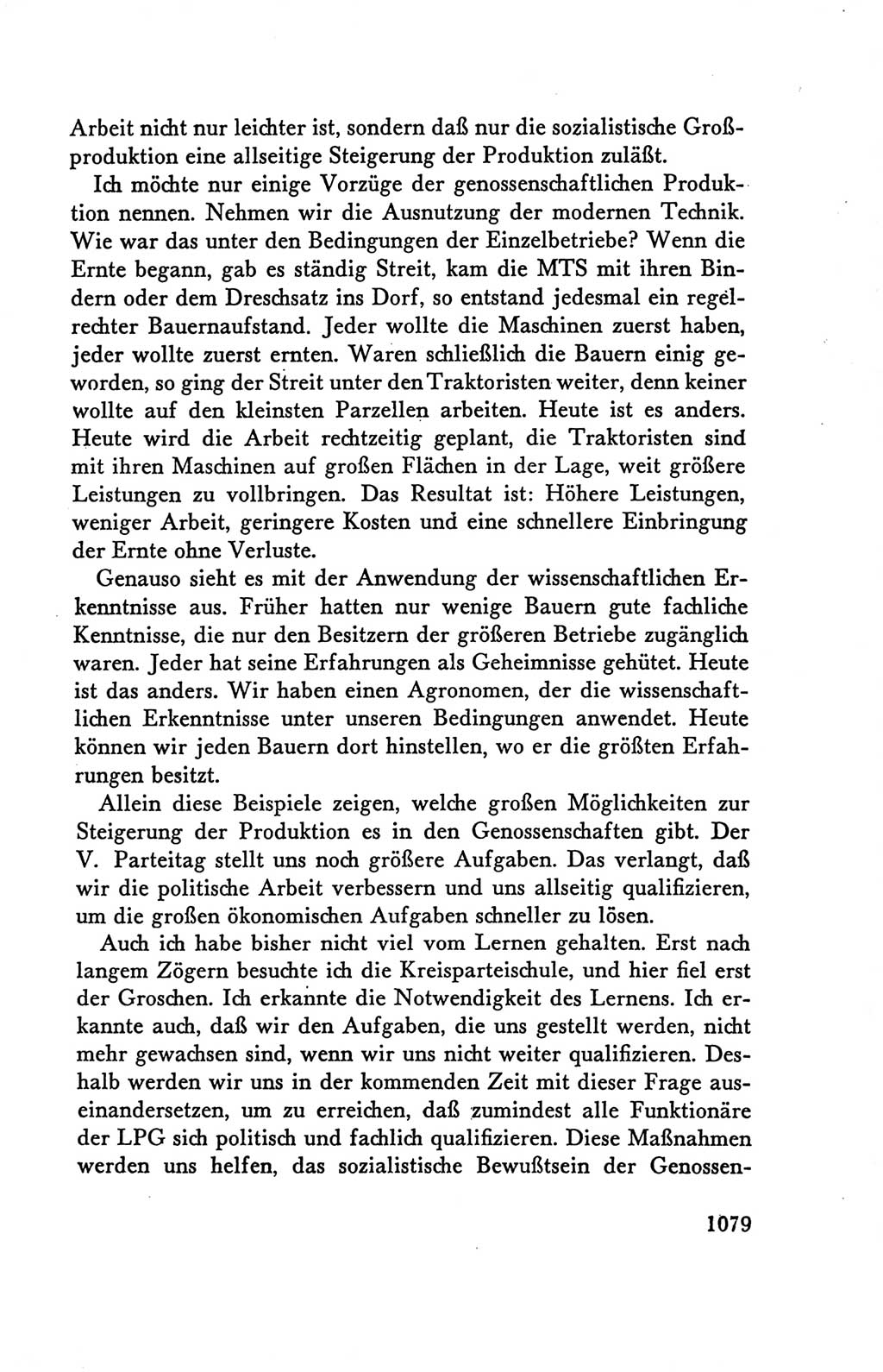 Protokoll der Verhandlungen des Ⅴ. Parteitages der Sozialistischen Einheitspartei Deutschlands (SED) [Deutsche Demokratische Republik (DDR)] 1958, Seite 1079