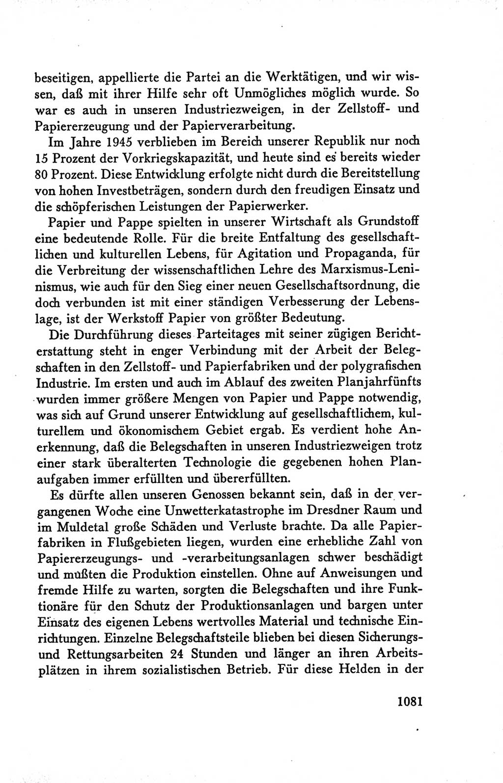 Protokoll der Verhandlungen des Ⅴ. Parteitages der Sozialistischen Einheitspartei Deutschlands (SED) [Deutsche Demokratische Republik (DDR)] 1958, Seite 1081
