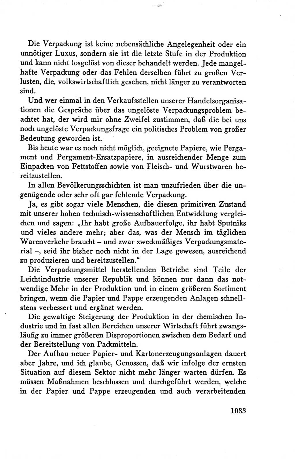 Protokoll der Verhandlungen des Ⅴ. Parteitages der Sozialistischen Einheitspartei Deutschlands (SED) [Deutsche Demokratische Republik (DDR)] 1958, Seite 1083