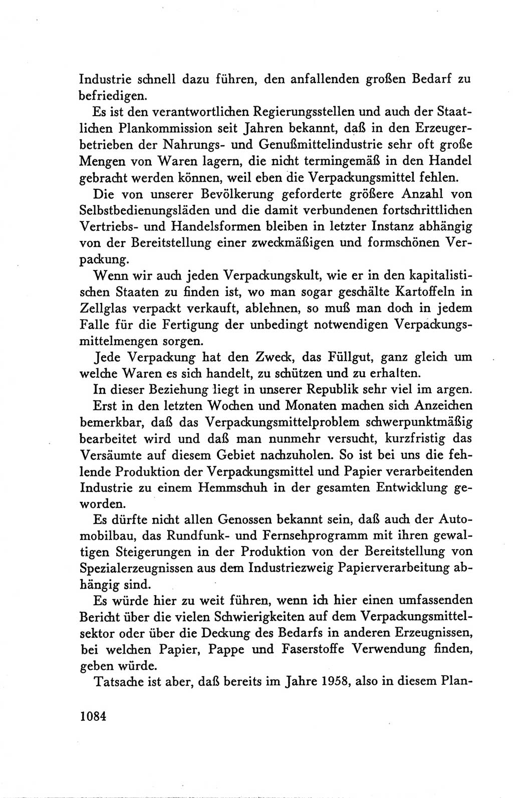 Protokoll der Verhandlungen des Ⅴ. Parteitages der Sozialistischen Einheitspartei Deutschlands (SED) [Deutsche Demokratische Republik (DDR)] 1958, Seite 1084