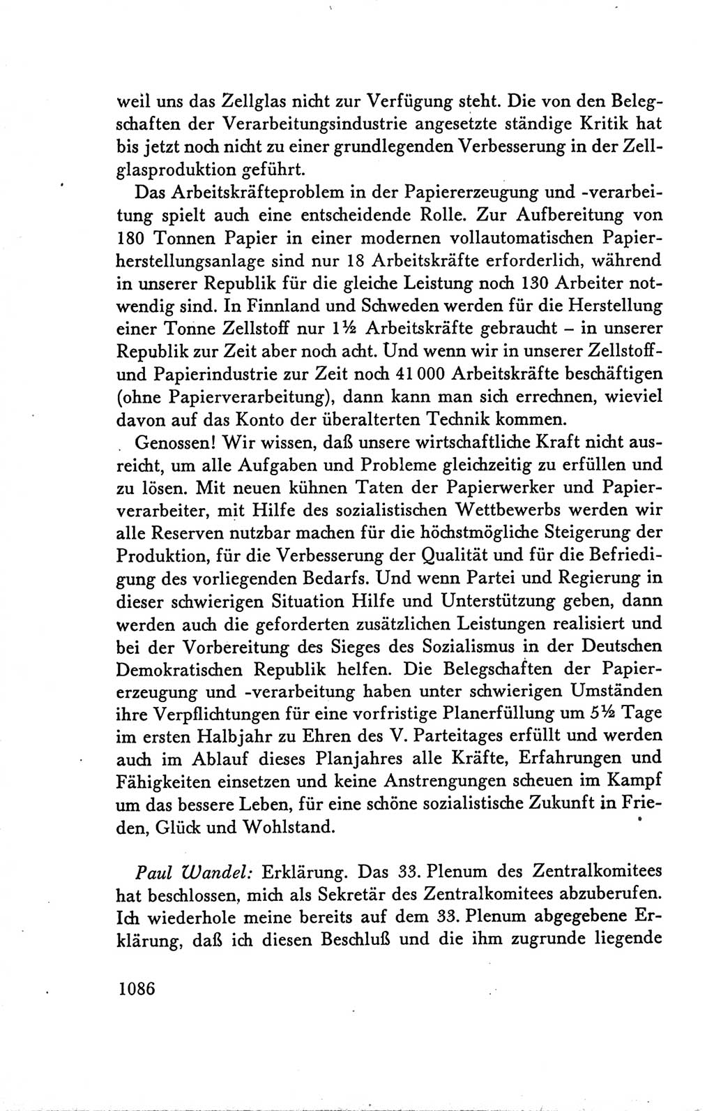 Protokoll der Verhandlungen des Ⅴ. Parteitages der Sozialistischen Einheitspartei Deutschlands (SED) [Deutsche Demokratische Republik (DDR)] 1958, Seite 1086