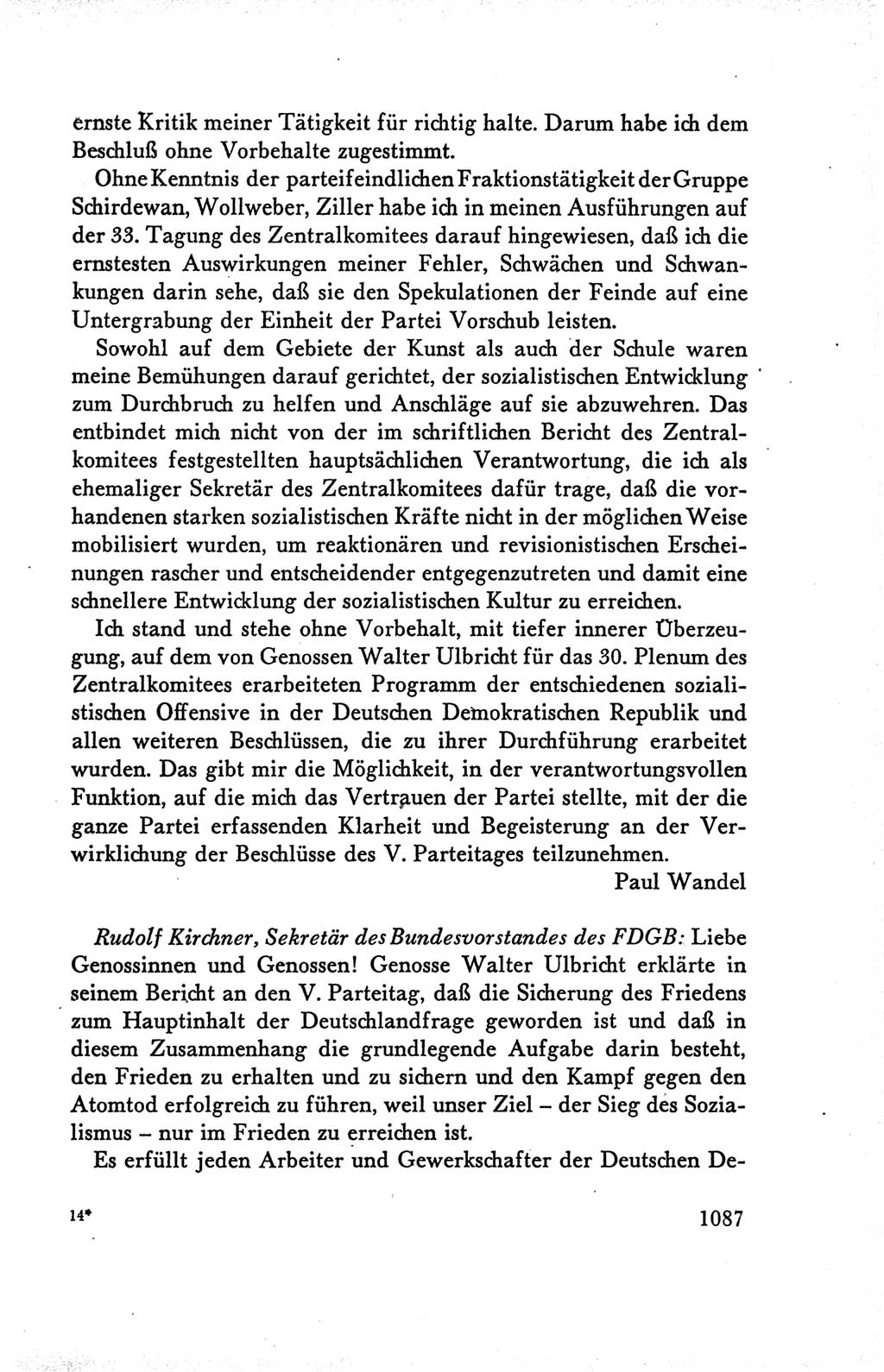 Protokoll der Verhandlungen des Ⅴ. Parteitages der Sozialistischen Einheitspartei Deutschlands (SED) [Deutsche Demokratische Republik (DDR)] 1958, Seite 1087