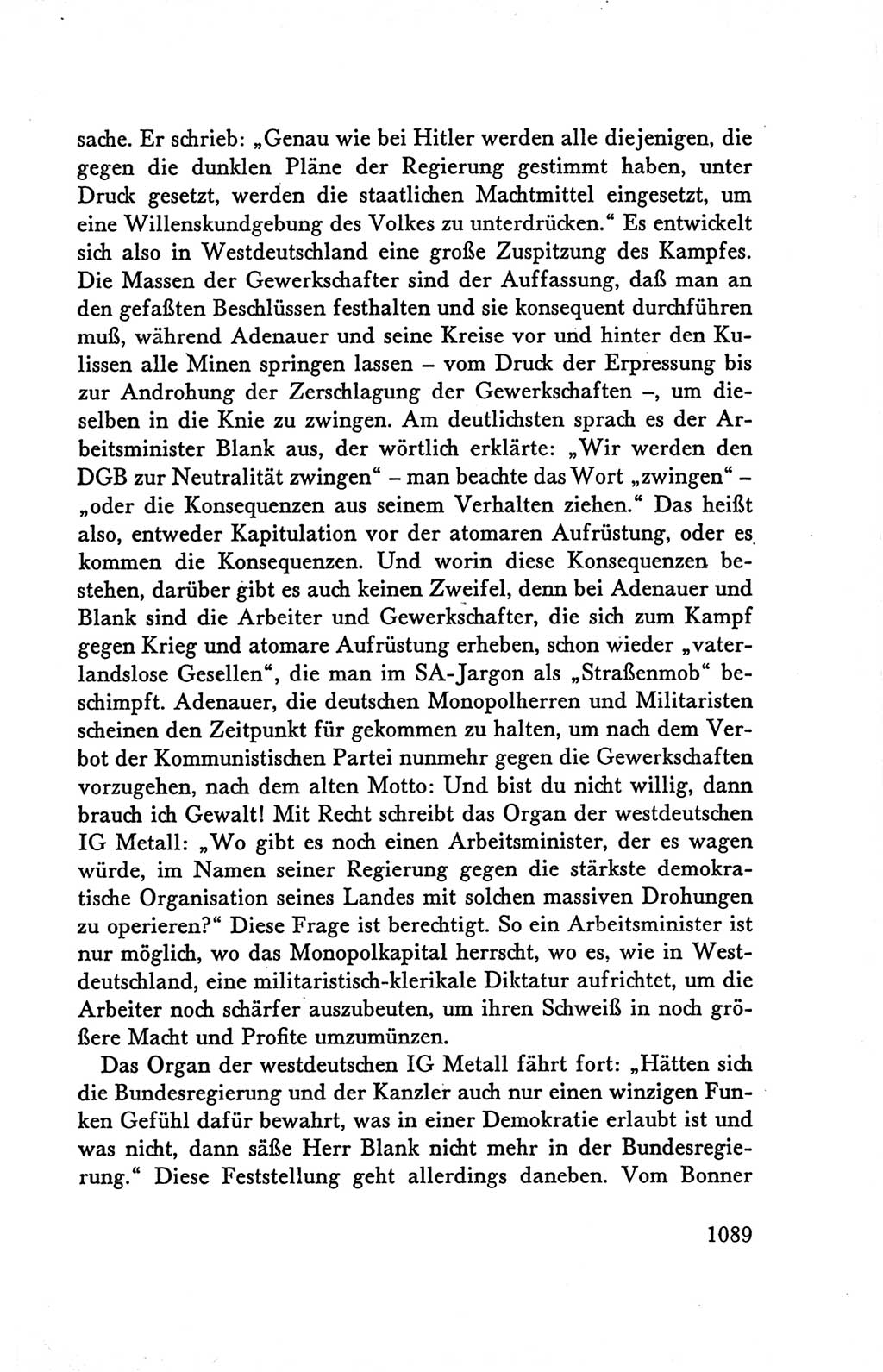Protokoll der Verhandlungen des Ⅴ. Parteitages der Sozialistischen Einheitspartei Deutschlands (SED) [Deutsche Demokratische Republik (DDR)] 1958, Seite 1089