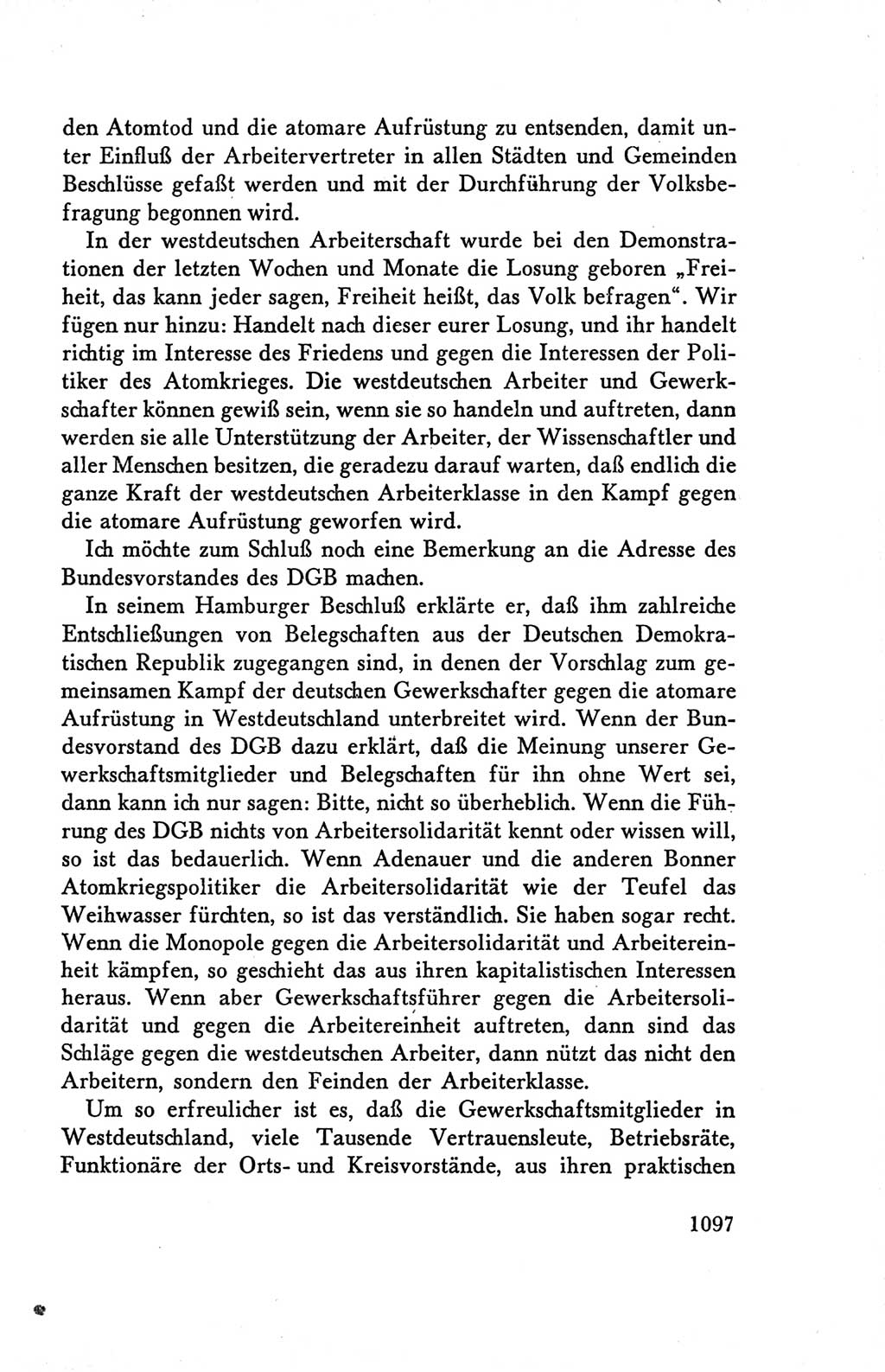 Protokoll der Verhandlungen des Ⅴ. Parteitages der Sozialistischen Einheitspartei Deutschlands (SED) [Deutsche Demokratische Republik (DDR)] 1958, Seite 1097