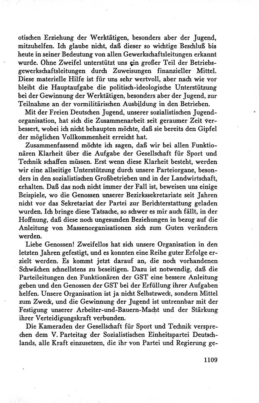Protokoll der Verhandlungen des Ⅴ. Parteitages der Sozialistischen Einheitspartei Deutschlands (SED) [Deutsche Demokratische Republik (DDR)] 1958, Seite 1109