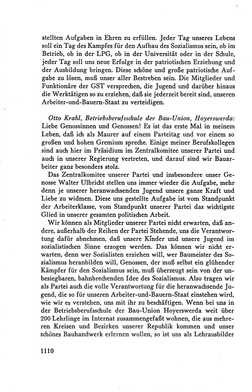 Protokoll der Verhandlungen des Ⅴ. Parteitages der Sozialistischen Einheitspartei Deutschlands (SED) [Deutsche Demokratische Republik (DDR)] 1958, Seite 1110