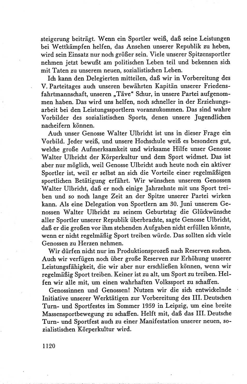Protokoll der Verhandlungen des Ⅴ. Parteitages der Sozialistischen Einheitspartei Deutschlands (SED) [Deutsche Demokratische Republik (DDR)] 1958, Seite 1120