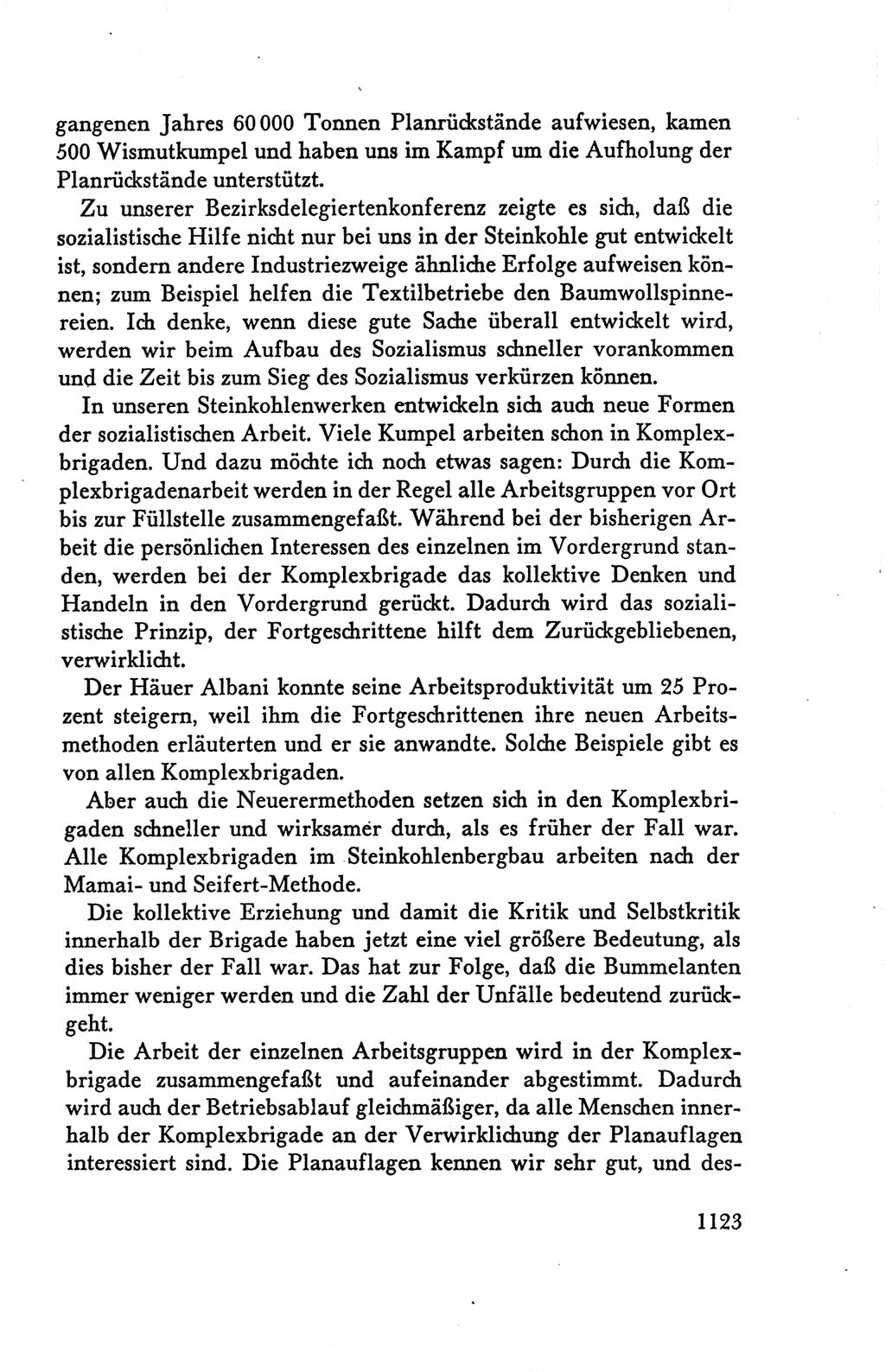 Protokoll der Verhandlungen des Ⅴ. Parteitages der Sozialistischen Einheitspartei Deutschlands (SED) [Deutsche Demokratische Republik (DDR)] 1958, Seite 1123
