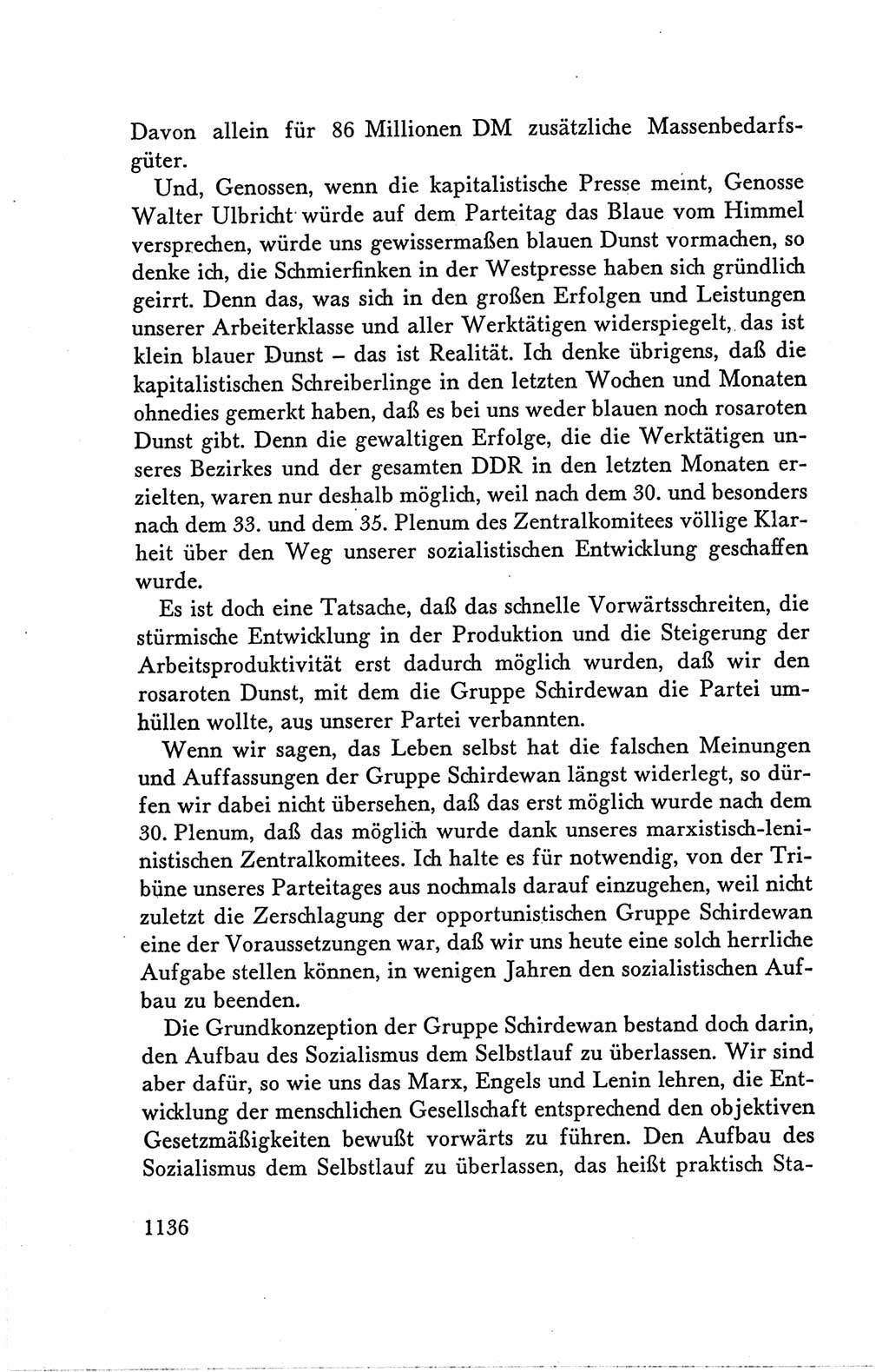 Protokoll der Verhandlungen des Ⅴ. Parteitages der Sozialistischen Einheitspartei Deutschlands (SED) [Deutsche Demokratische Republik (DDR)] 1958, Seite 1136