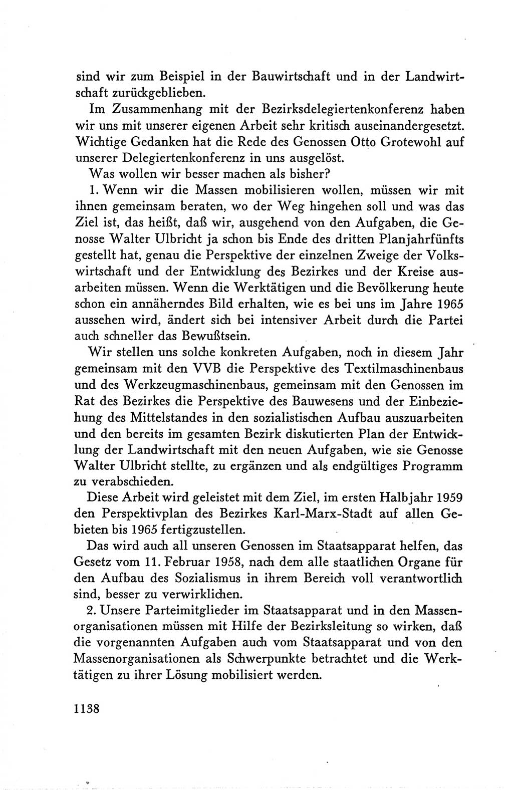 Protokoll der Verhandlungen des Ⅴ. Parteitages der Sozialistischen Einheitspartei Deutschlands (SED) [Deutsche Demokratische Republik (DDR)] 1958, Seite 1138