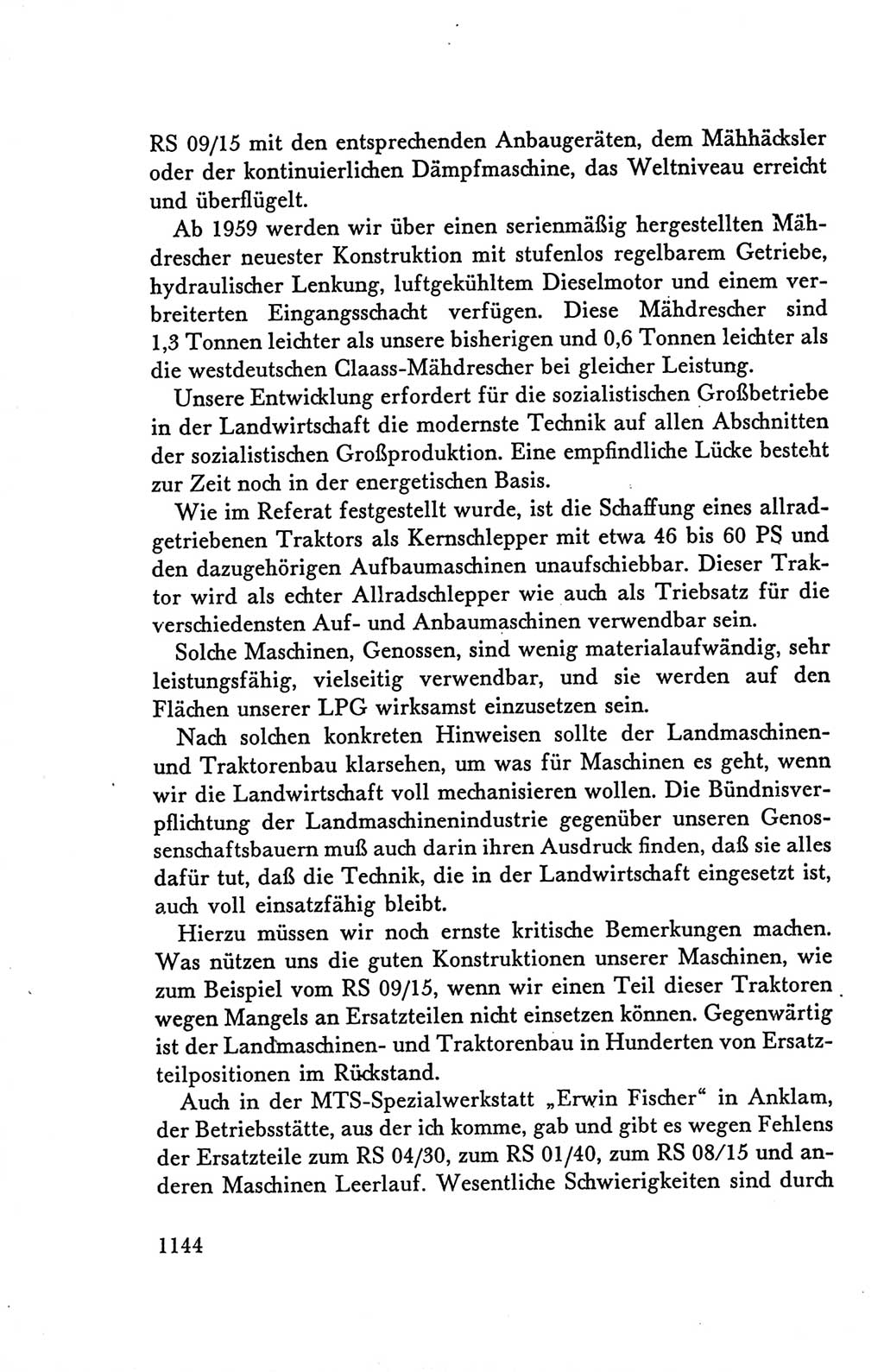 Protokoll der Verhandlungen des Ⅴ. Parteitages der Sozialistischen Einheitspartei Deutschlands (SED) [Deutsche Demokratische Republik (DDR)] 1958, Seite 1144