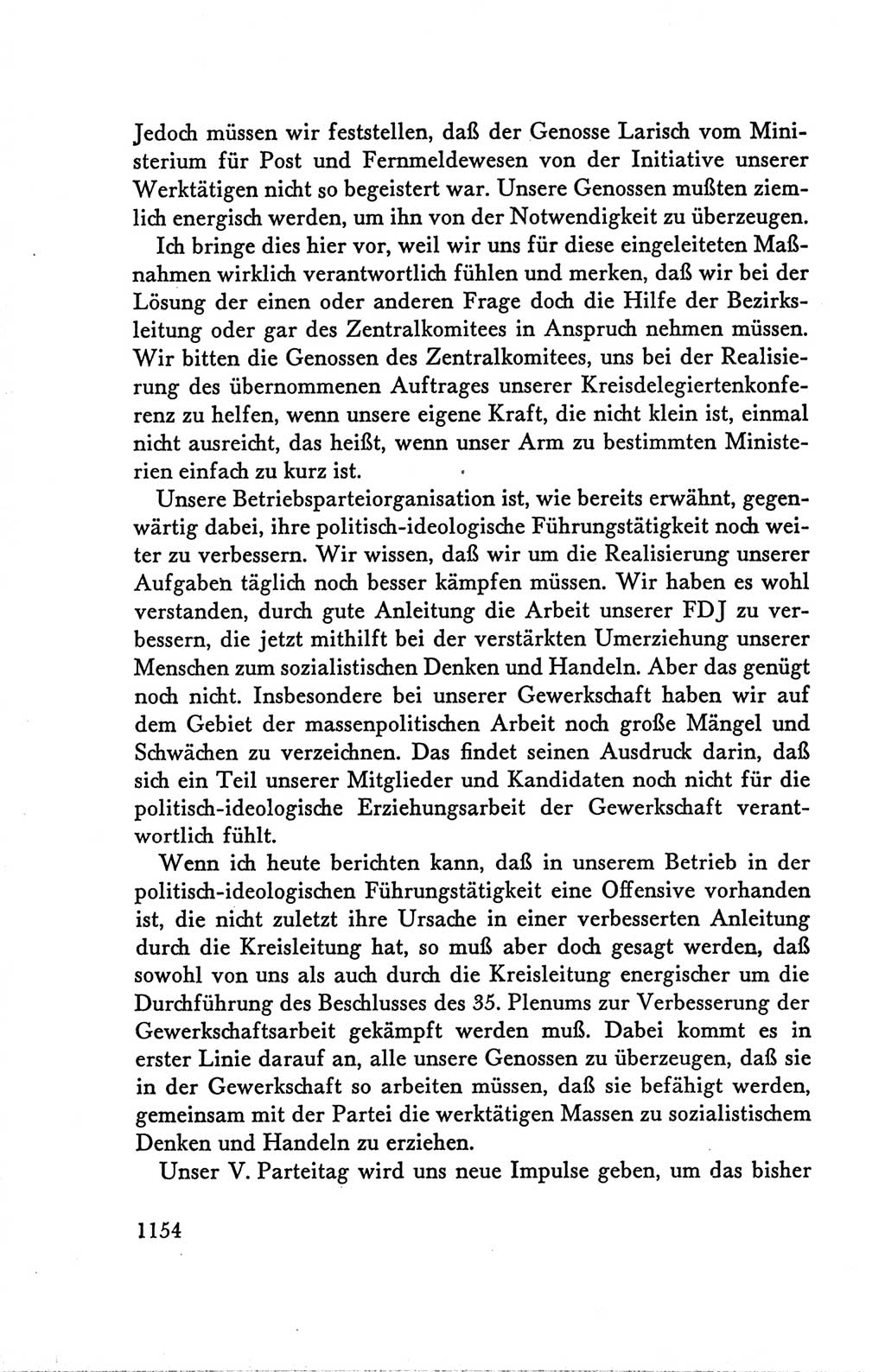 Protokoll der Verhandlungen des Ⅴ. Parteitages der Sozialistischen Einheitspartei Deutschlands (SED) [Deutsche Demokratische Republik (DDR)] 1958, Seite 1154