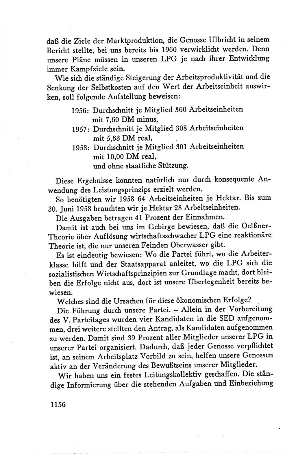 Protokoll der Verhandlungen des Ⅴ. Parteitages der Sozialistischen Einheitspartei Deutschlands (SED) [Deutsche Demokratische Republik (DDR)] 1958, Seite 1156