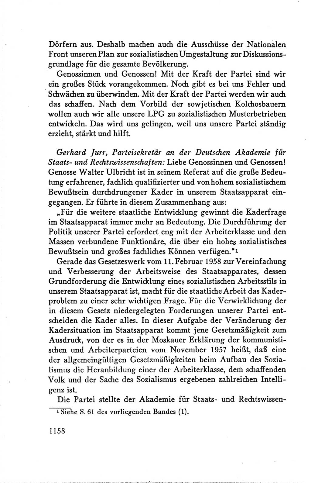 Protokoll der Verhandlungen des Ⅴ. Parteitages der Sozialistischen Einheitspartei Deutschlands (SED) [Deutsche Demokratische Republik (DDR)] 1958, Seite 1158