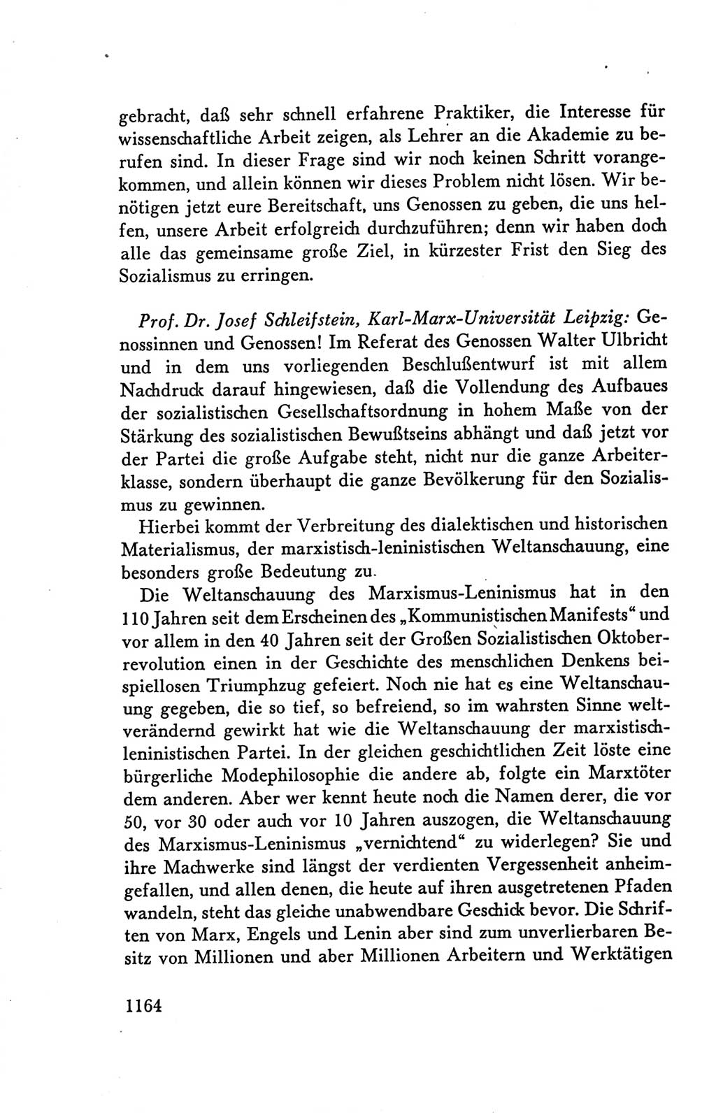 Protokoll der Verhandlungen des Ⅴ. Parteitages der Sozialistischen Einheitspartei Deutschlands (SED) [Deutsche Demokratische Republik (DDR)] 1958, Seite 1164