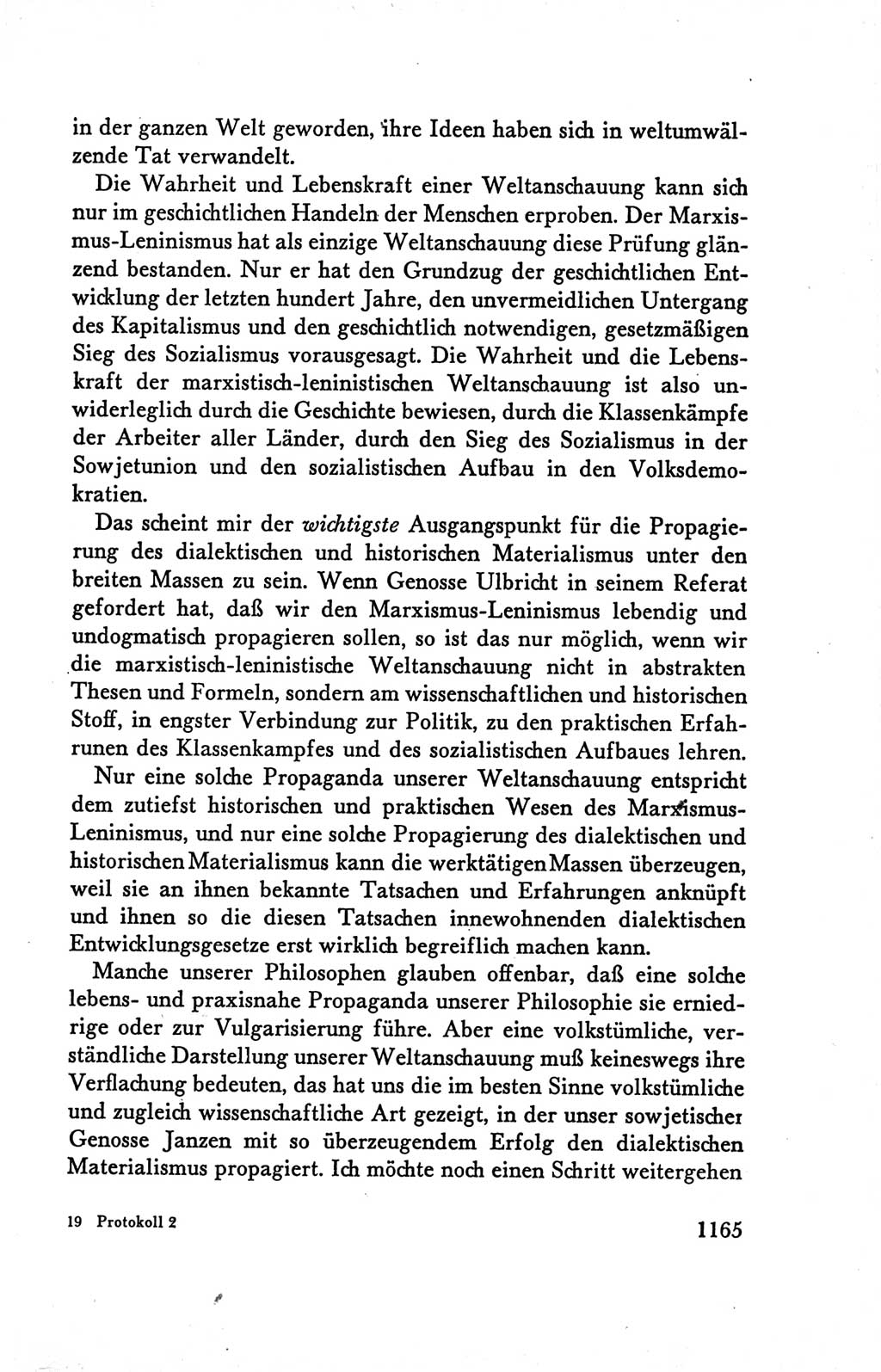 Protokoll der Verhandlungen des Ⅴ. Parteitages der Sozialistischen Einheitspartei Deutschlands (SED) [Deutsche Demokratische Republik (DDR)] 1958, Seite 1165