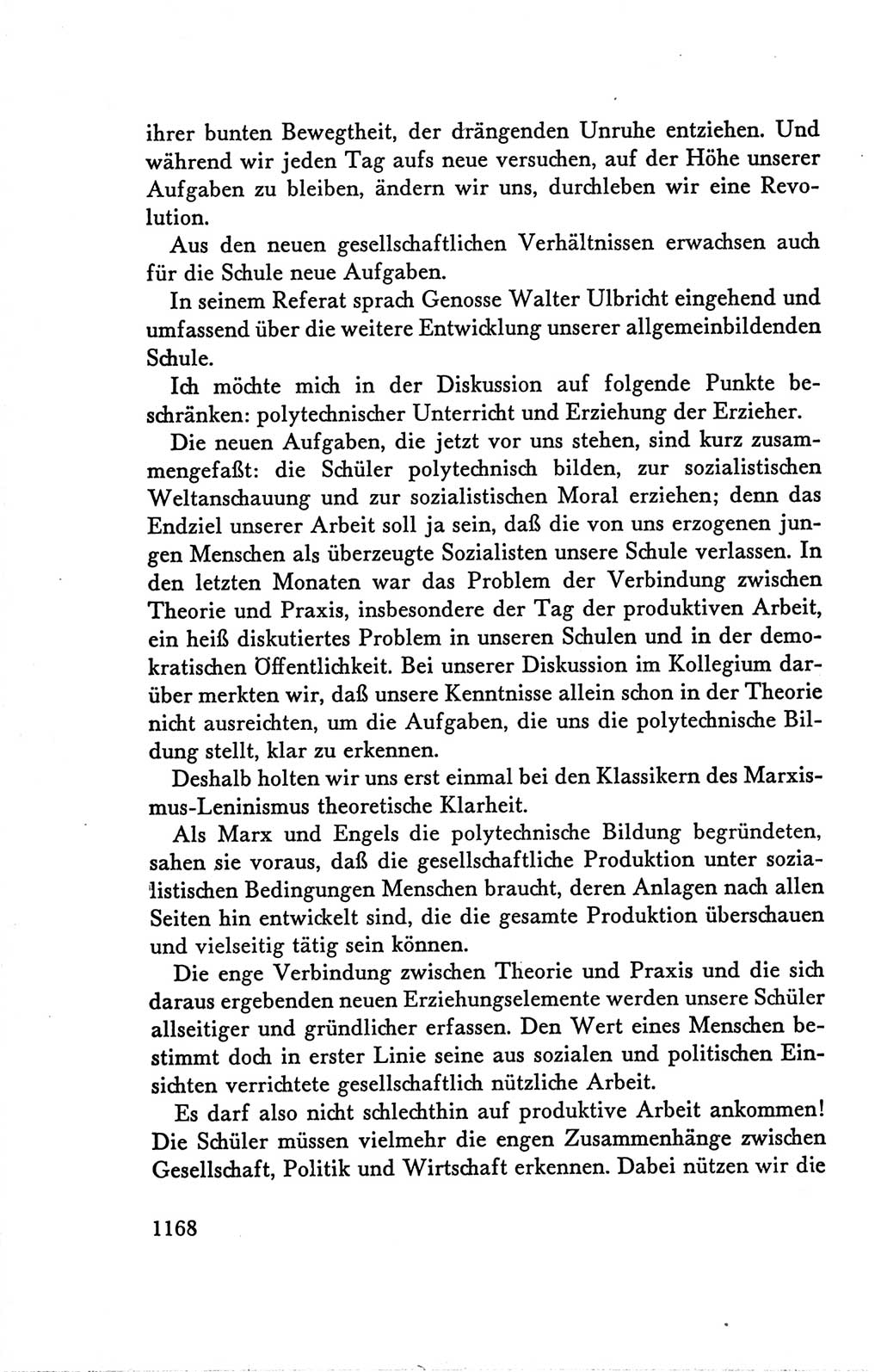 Protokoll der Verhandlungen des Ⅴ. Parteitages der Sozialistischen Einheitspartei Deutschlands (SED) [Deutsche Demokratische Republik (DDR)] 1958, Seite 1168