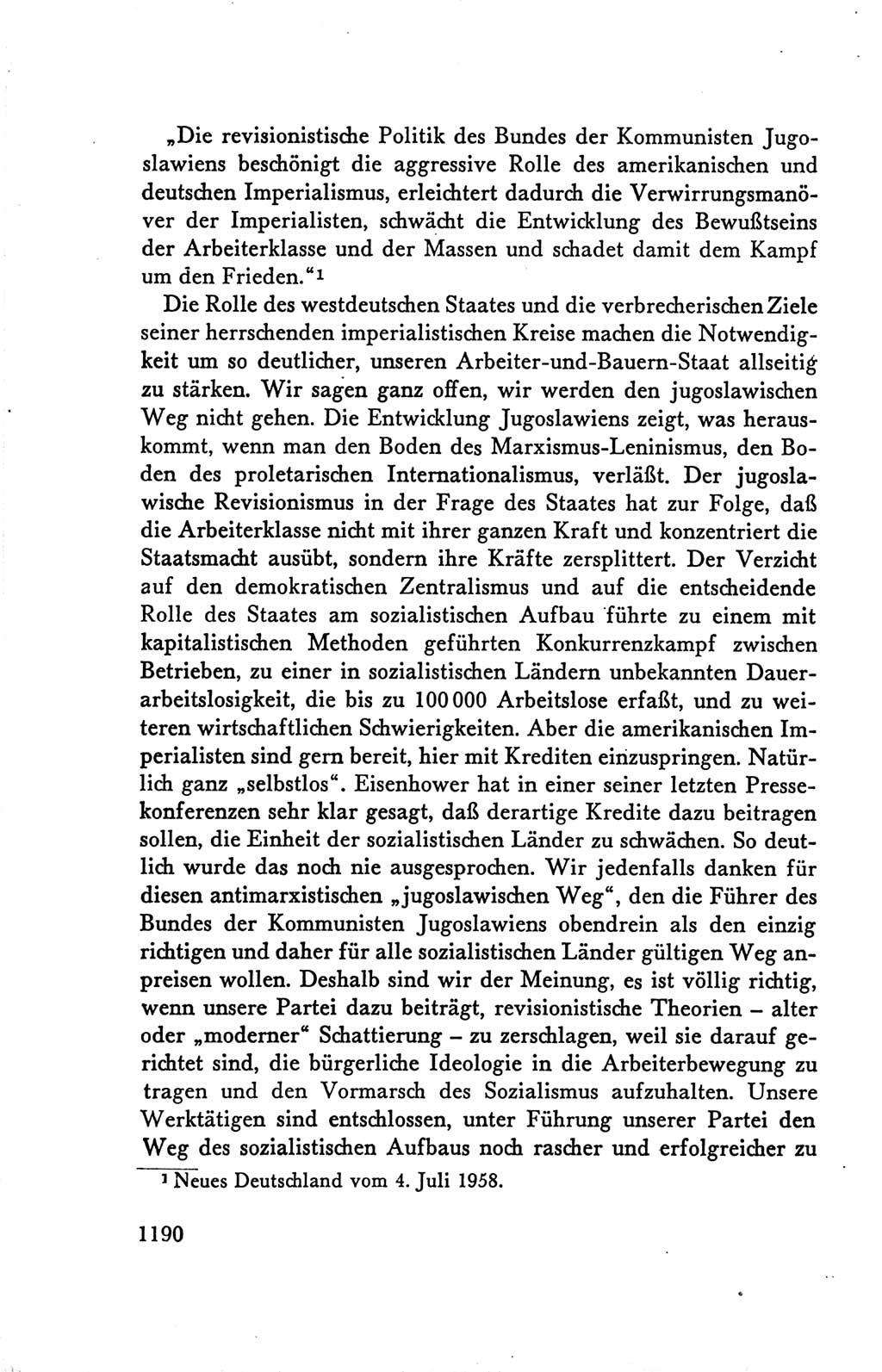 Protokoll der Verhandlungen des Ⅴ. Parteitages der Sozialistischen Einheitspartei Deutschlands (SED) [Deutsche Demokratische Republik (DDR)] 1958, Seite 1190