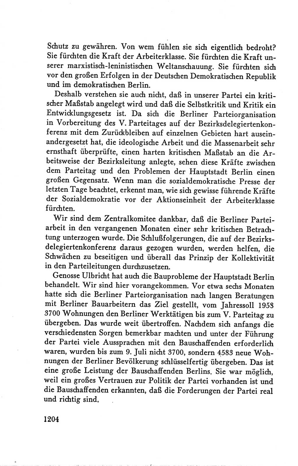 Protokoll der Verhandlungen des Ⅴ. Parteitages der Sozialistischen Einheitspartei Deutschlands (SED) [Deutsche Demokratische Republik (DDR)] 1958, Seite 1204