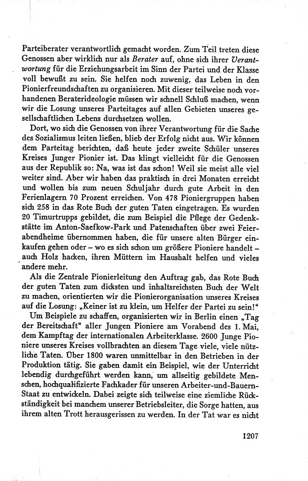 Protokoll der Verhandlungen des Ⅴ. Parteitages der Sozialistischen Einheitspartei Deutschlands (SED) [Deutsche Demokratische Republik (DDR)] 1958, Seite 1207