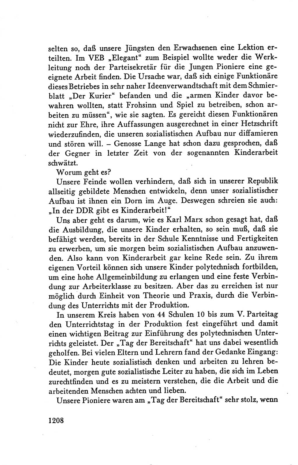 Protokoll der Verhandlungen des Ⅴ. Parteitages der Sozialistischen Einheitspartei Deutschlands (SED) [Deutsche Demokratische Republik (DDR)] 1958, Seite 1208