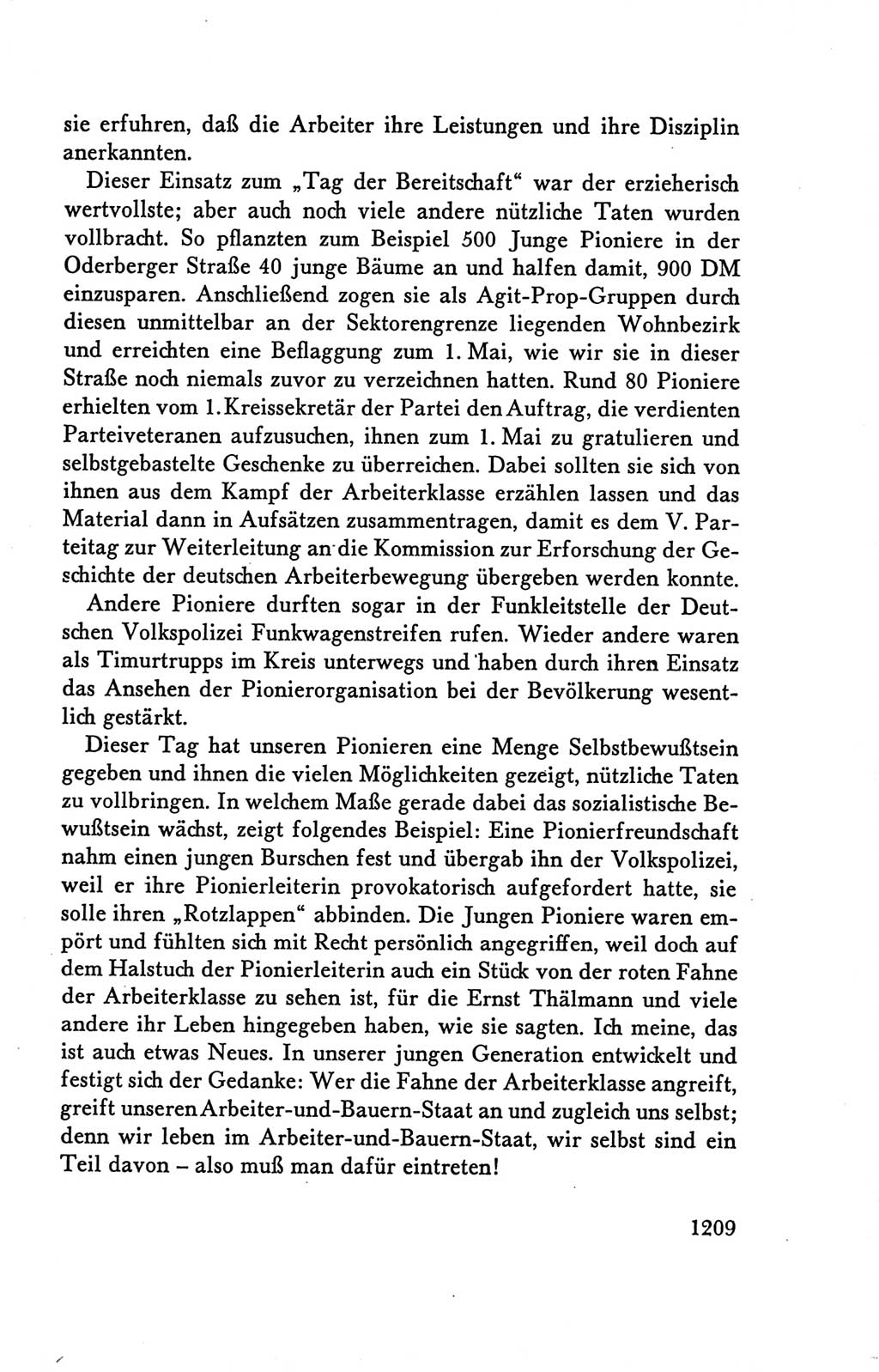 Protokoll der Verhandlungen des Ⅴ. Parteitages der Sozialistischen Einheitspartei Deutschlands (SED) [Deutsche Demokratische Republik (DDR)] 1958, Seite 1209