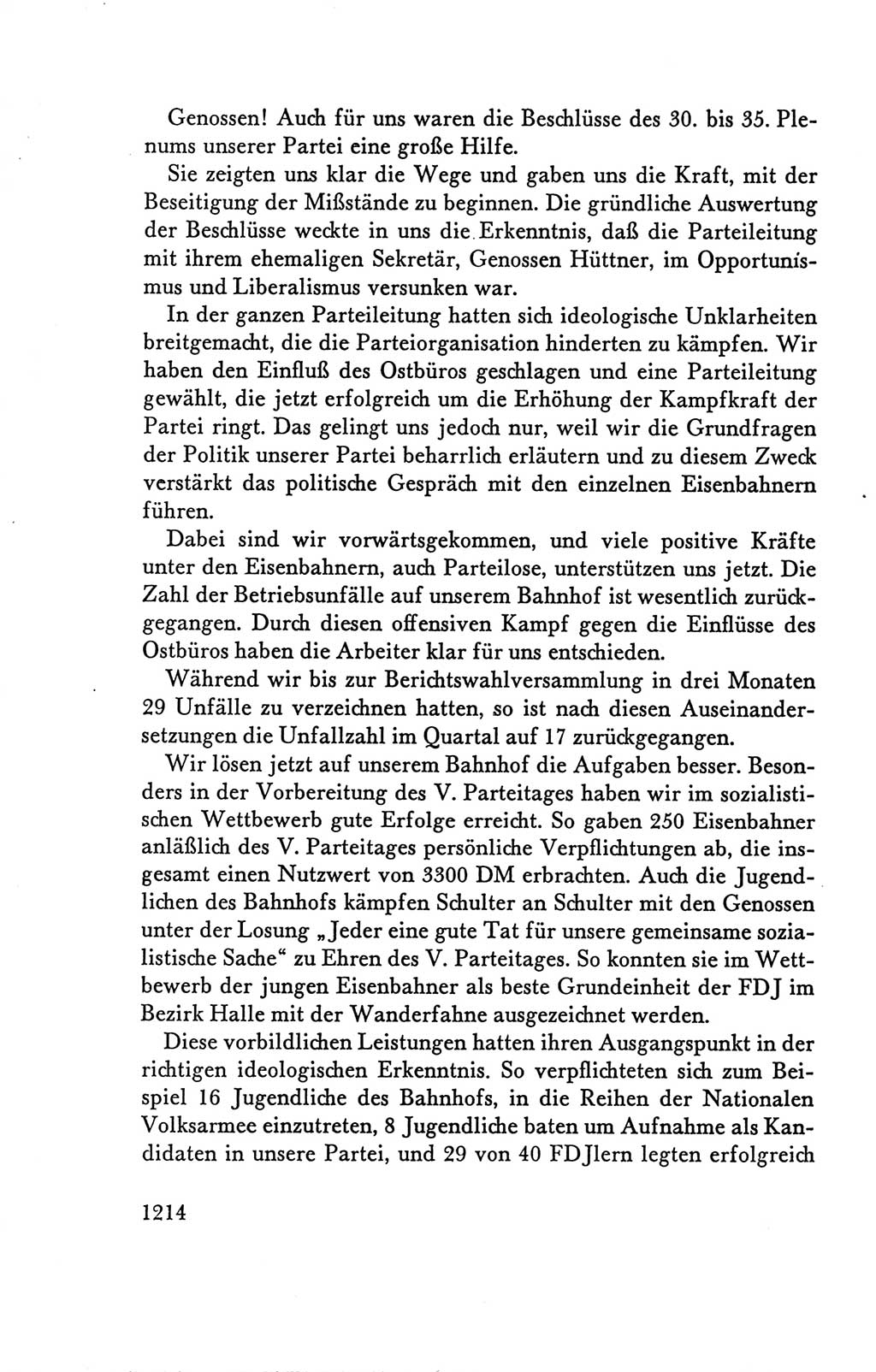 Protokoll der Verhandlungen des Ⅴ. Parteitages der Sozialistischen Einheitspartei Deutschlands (SED) [Deutsche Demokratische Republik (DDR)] 1958, Seite 1214