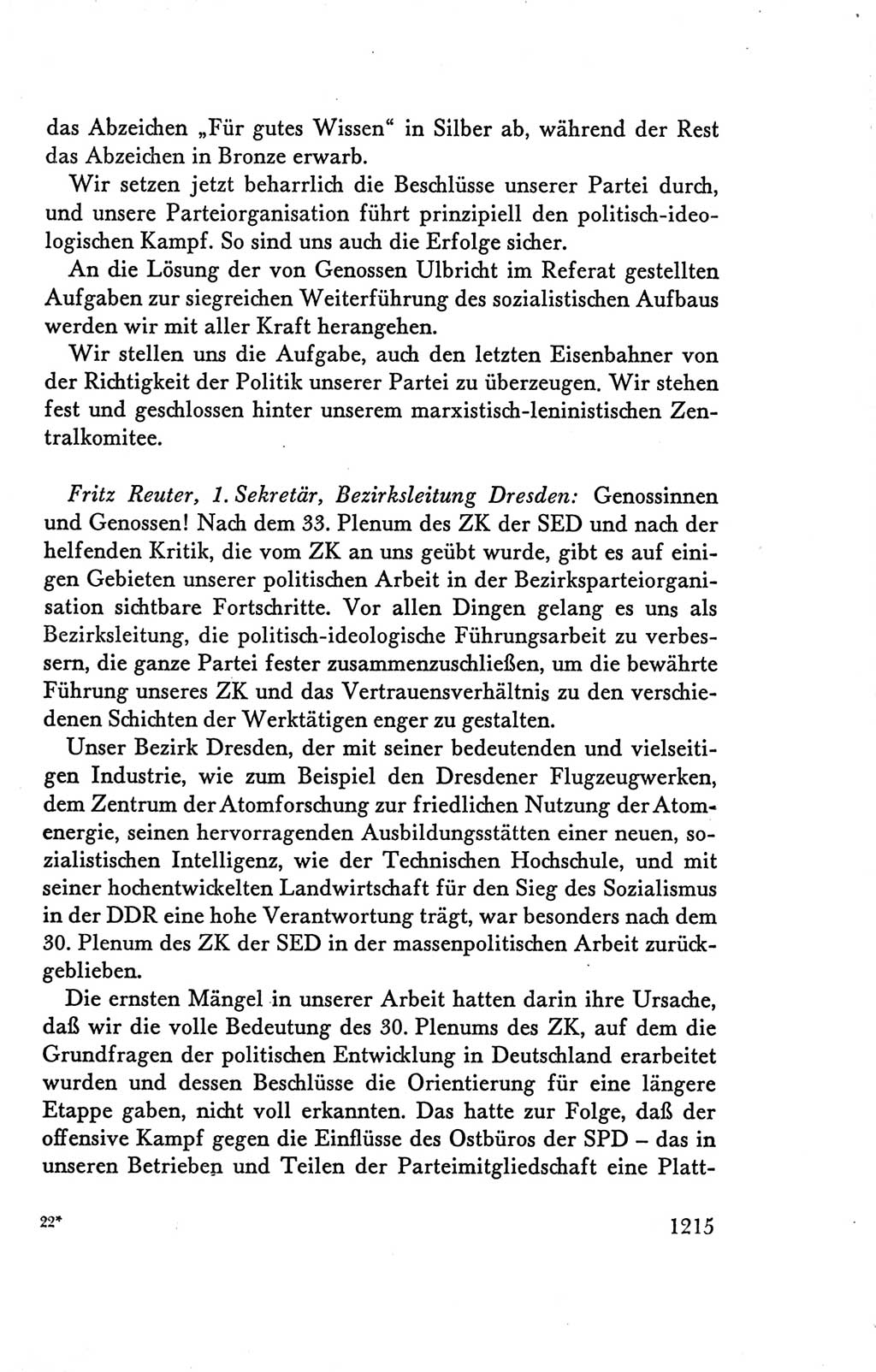 Protokoll der Verhandlungen des Ⅴ. Parteitages der Sozialistischen Einheitspartei Deutschlands (SED) [Deutsche Demokratische Republik (DDR)] 1958, Seite 1215