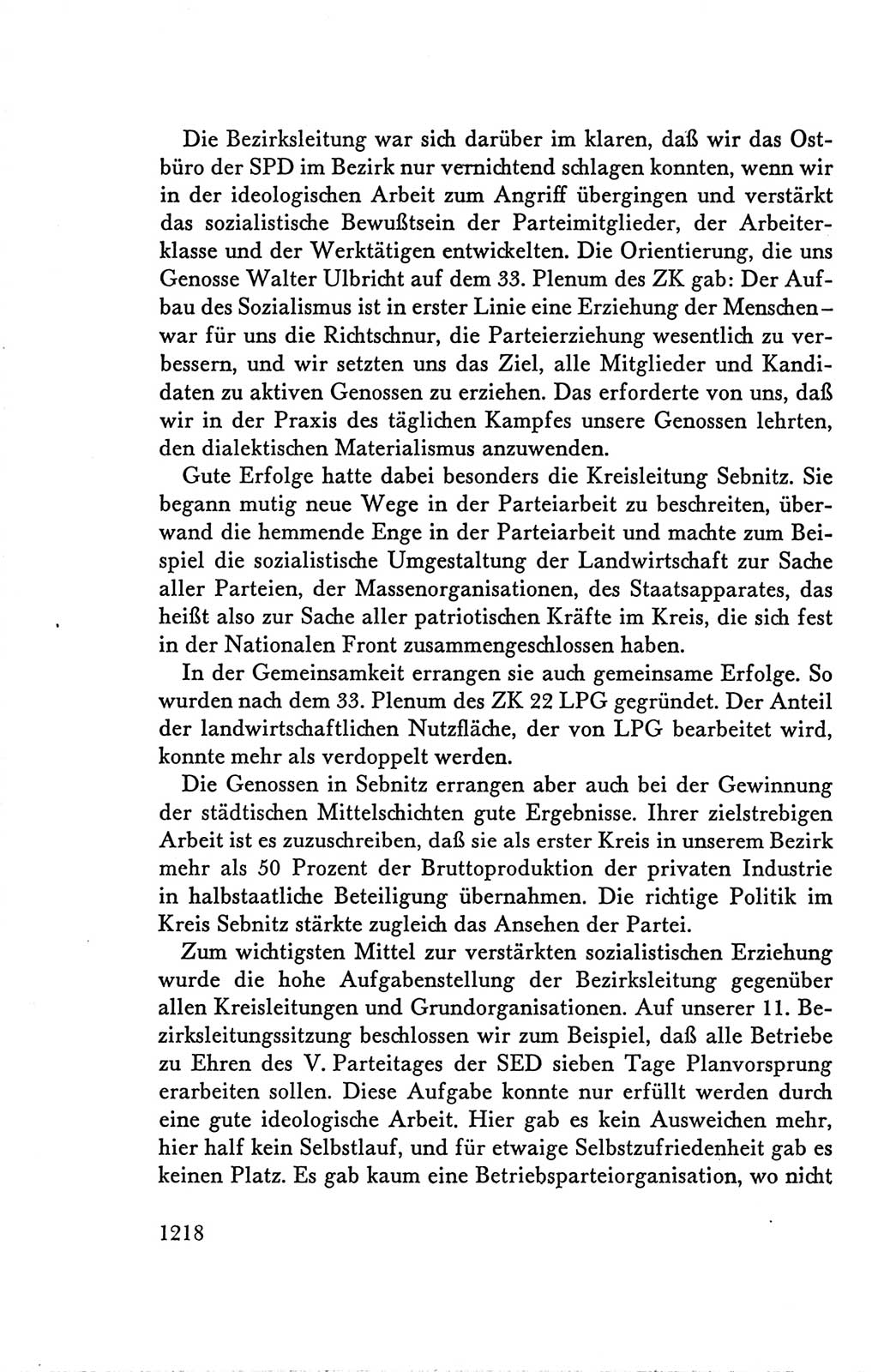 Protokoll der Verhandlungen des Ⅴ. Parteitages der Sozialistischen Einheitspartei Deutschlands (SED) [Deutsche Demokratische Republik (DDR)] 1958, Seite 1218