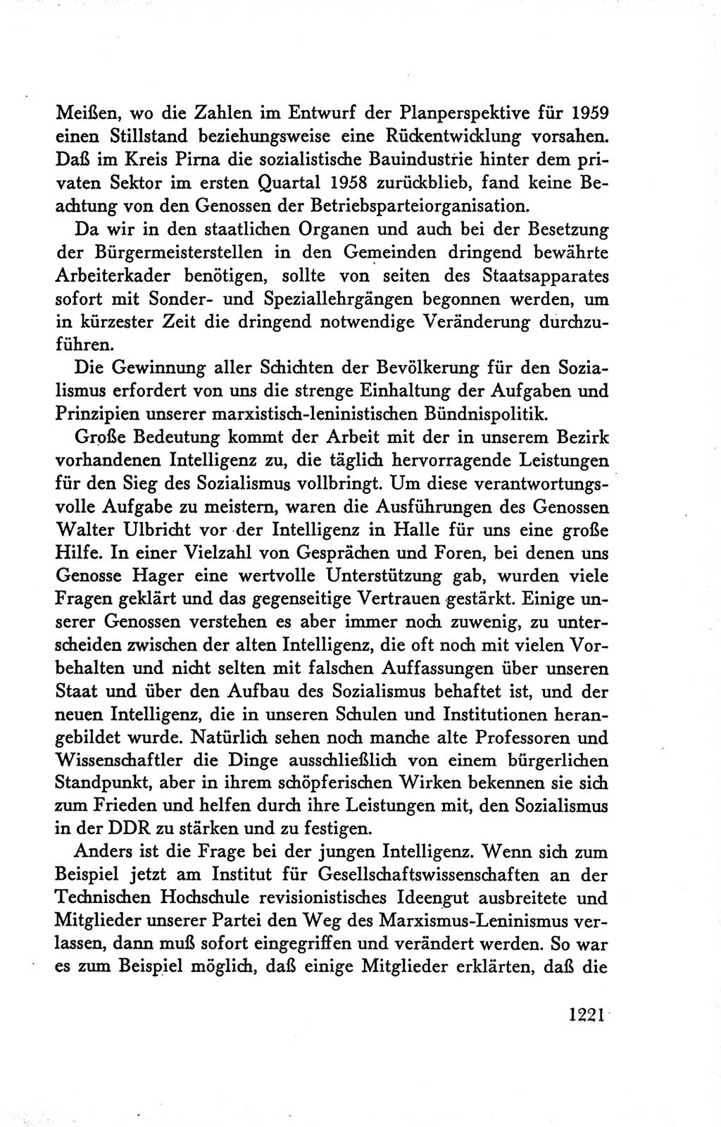 Protokoll der Verhandlungen des Ⅴ. Parteitages der Sozialistischen Einheitspartei Deutschlands (SED) [Deutsche Demokratische Republik (DDR)] 1958, Seite 1221