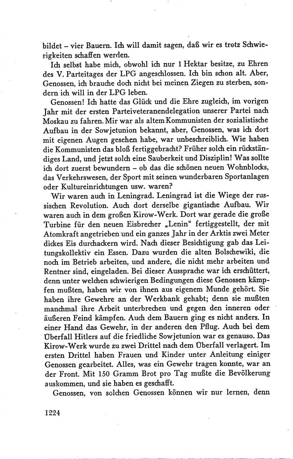 Protokoll der Verhandlungen des Ⅴ. Parteitages der Sozialistischen Einheitspartei Deutschlands (SED) [Deutsche Demokratische Republik (DDR)] 1958, Seite 1224