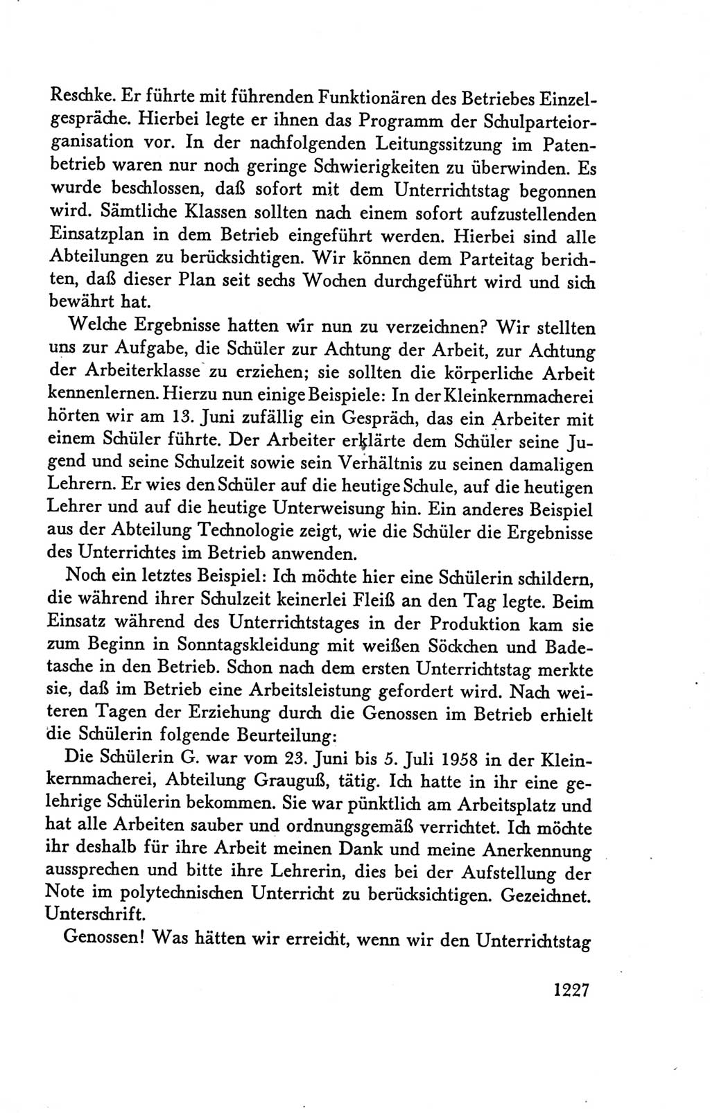 Protokoll der Verhandlungen des Ⅴ. Parteitages der Sozialistischen Einheitspartei Deutschlands (SED) [Deutsche Demokratische Republik (DDR)] 1958, Seite 1227