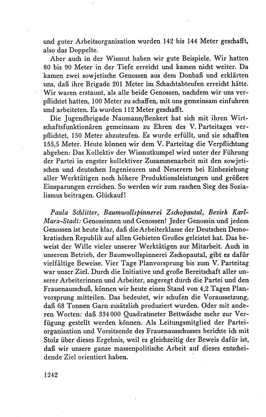 Protokoll der Verhandlungen des Ⅴ. Parteitages der Sozialistischen Einheitspartei Deutschlands (SED) [Deutsche Demokratische Republik (DDR)] 1958, Seite 1242