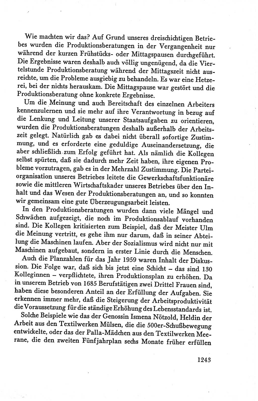 Protokoll der Verhandlungen des Ⅴ. Parteitages der Sozialistischen Einheitspartei Deutschlands (SED) [Deutsche Demokratische Republik (DDR)] 1958, Seite 1243