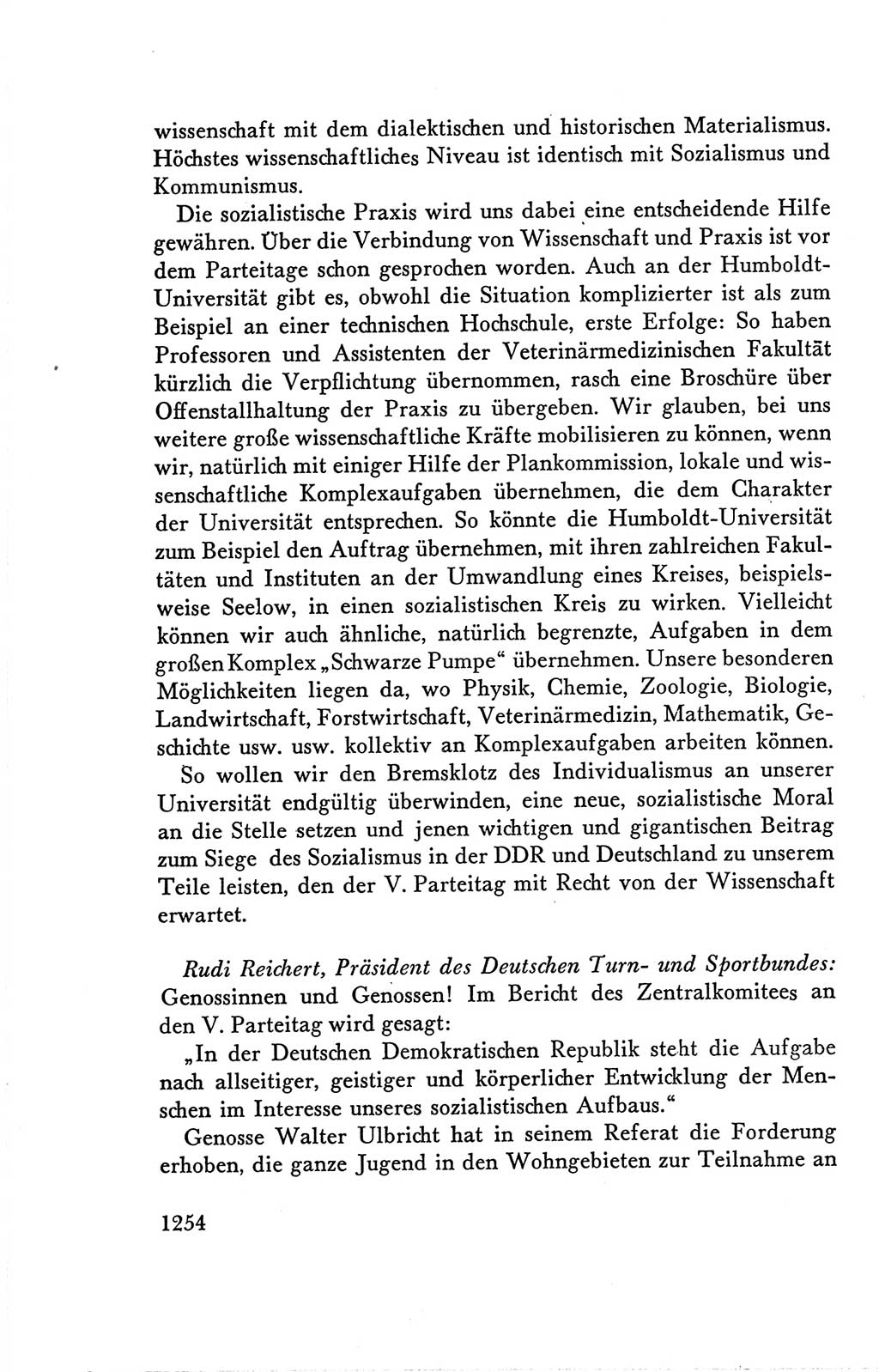 Protokoll der Verhandlungen des Ⅴ. Parteitages der Sozialistischen Einheitspartei Deutschlands (SED) [Deutsche Demokratische Republik (DDR)] 1958, Seite 1254