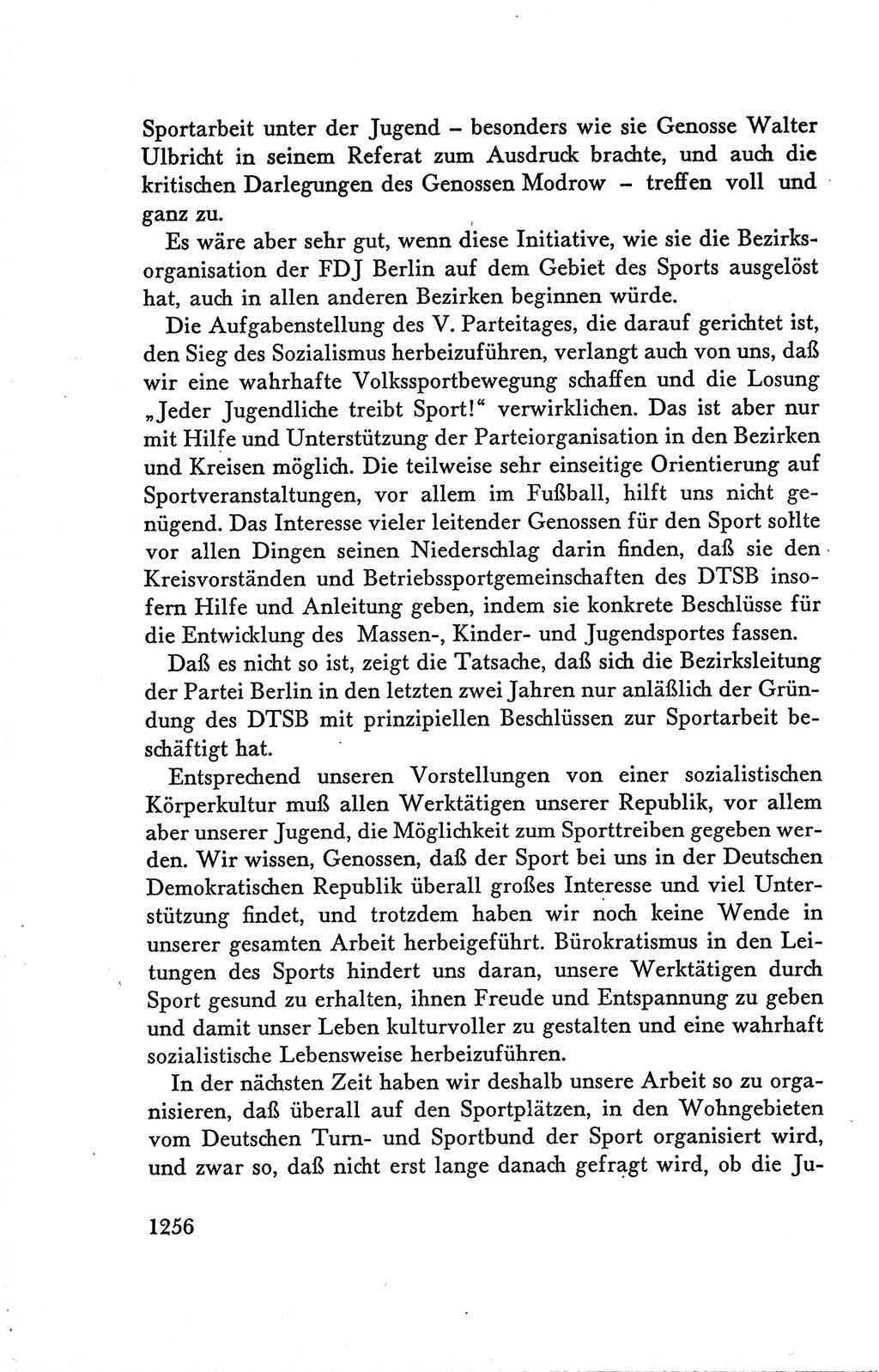 Protokoll der Verhandlungen des Ⅴ. Parteitages der Sozialistischen Einheitspartei Deutschlands (SED) [Deutsche Demokratische Republik (DDR)] 1958, Seite 1256