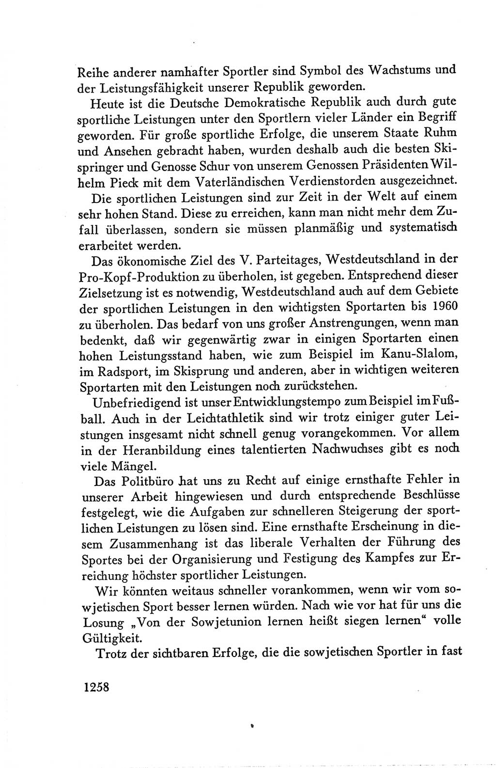 Protokoll der Verhandlungen des Ⅴ. Parteitages der Sozialistischen Einheitspartei Deutschlands (SED) [Deutsche Demokratische Republik (DDR)] 1958, Seite 1258