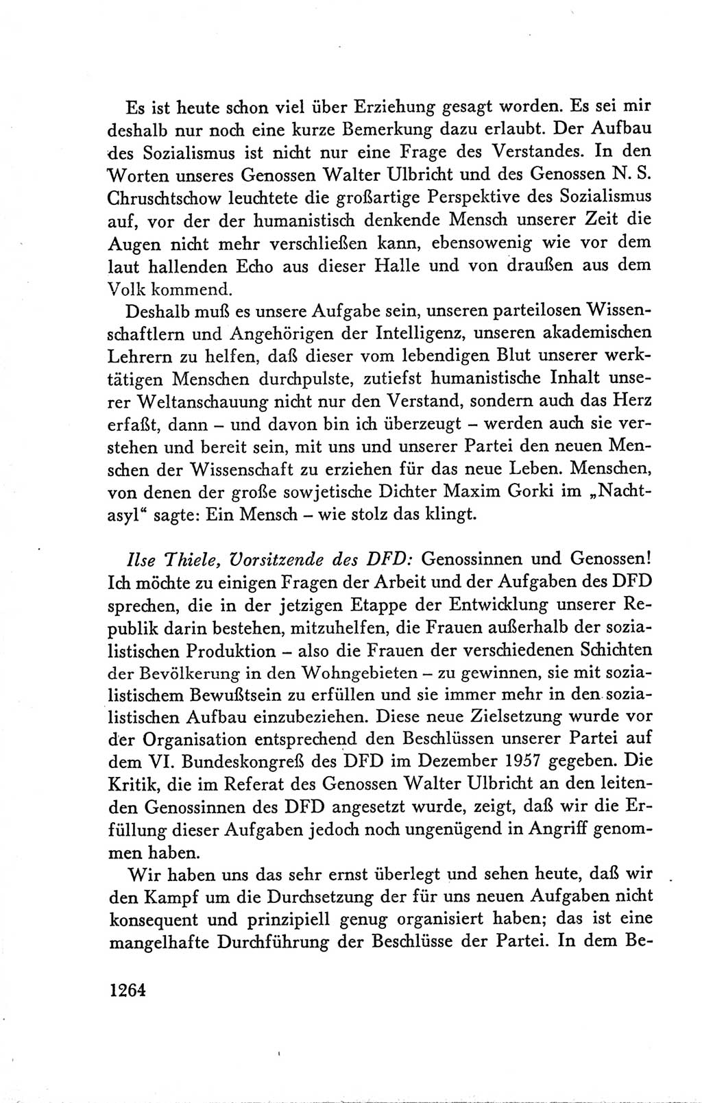 Protokoll der Verhandlungen des Ⅴ. Parteitages der Sozialistischen Einheitspartei Deutschlands (SED) [Deutsche Demokratische Republik (DDR)] 1958, Seite 1264