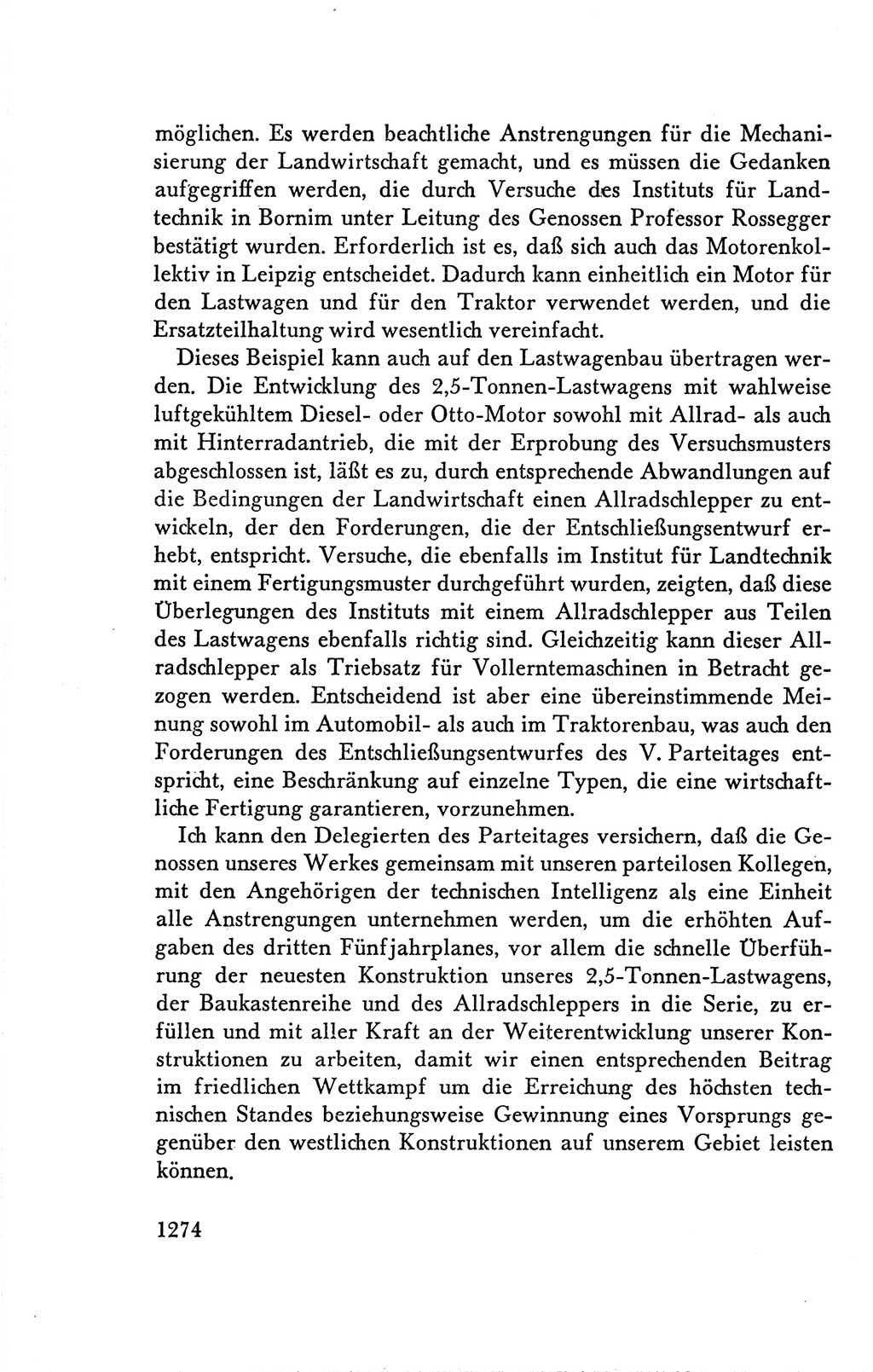 Protokoll der Verhandlungen des Ⅴ. Parteitages der Sozialistischen Einheitspartei Deutschlands (SED) [Deutsche Demokratische Republik (DDR)] 1958, Seite 1274